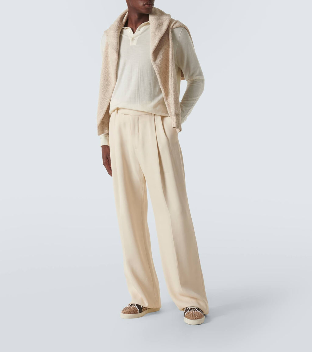 CHRISTIAN LOUBOUTIN Sunlit Sand Luxe Python-Print High-Top Sneakers with Studded Toe