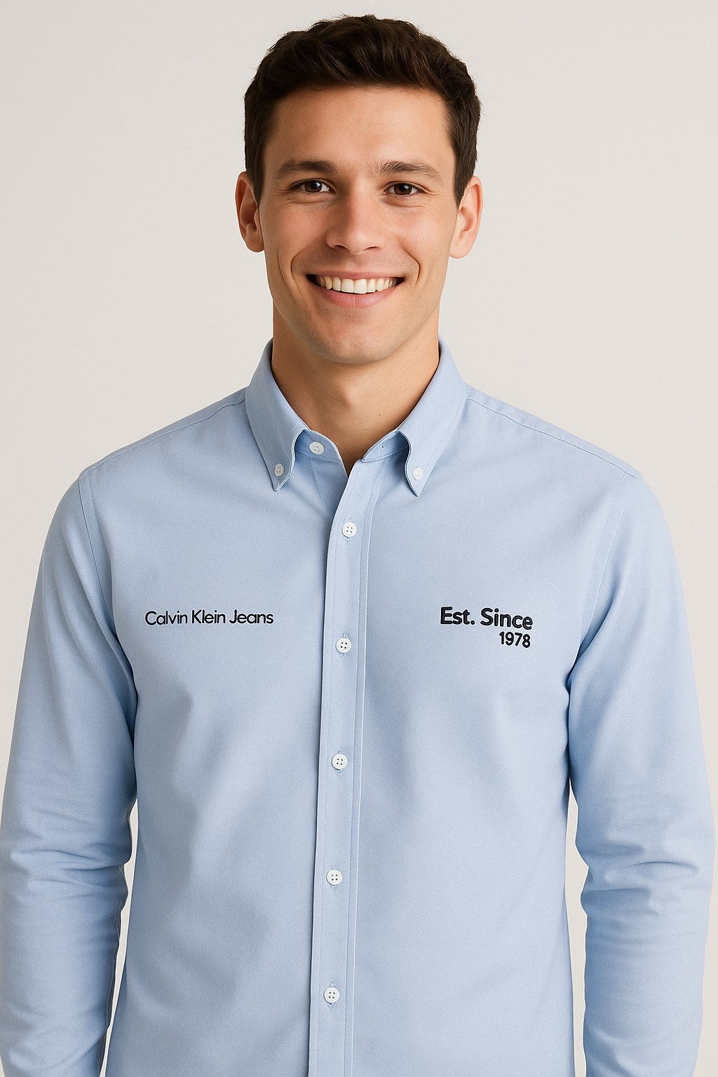 CALVIN KLEIN JEANS Celestial Blue Classic Fit Long Sleeve Button-Up Shirt