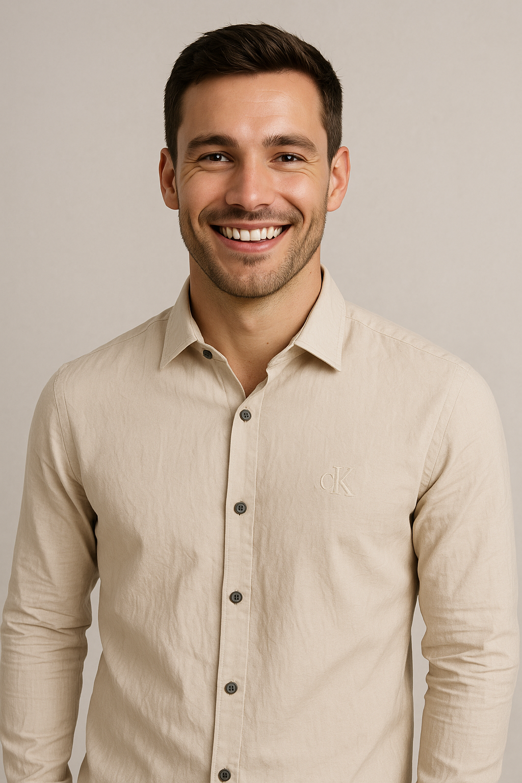 CALVIN KLEIN Sand Dune Slim Fit Long Sleeve Button-Up Shirt