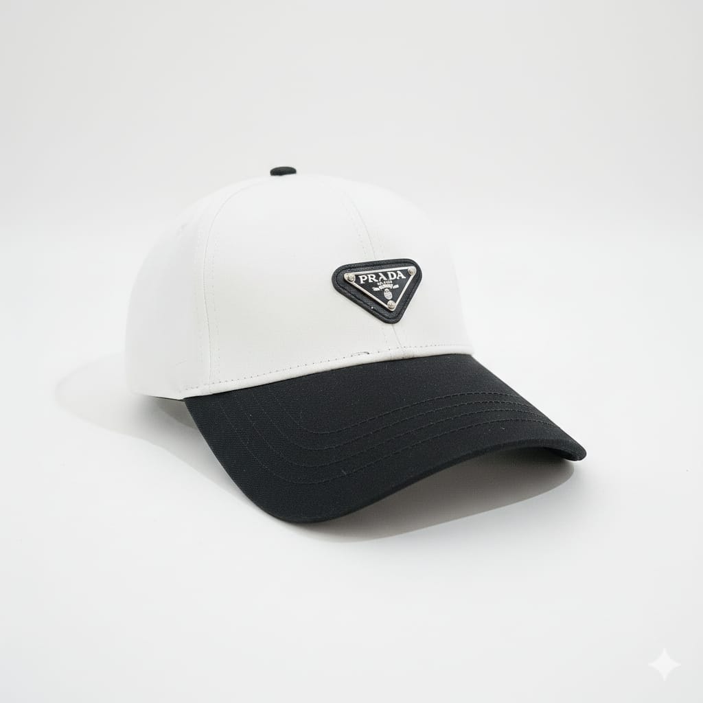 PRADA Celestial Graphite Bi-Color Luxe Baseball Cap