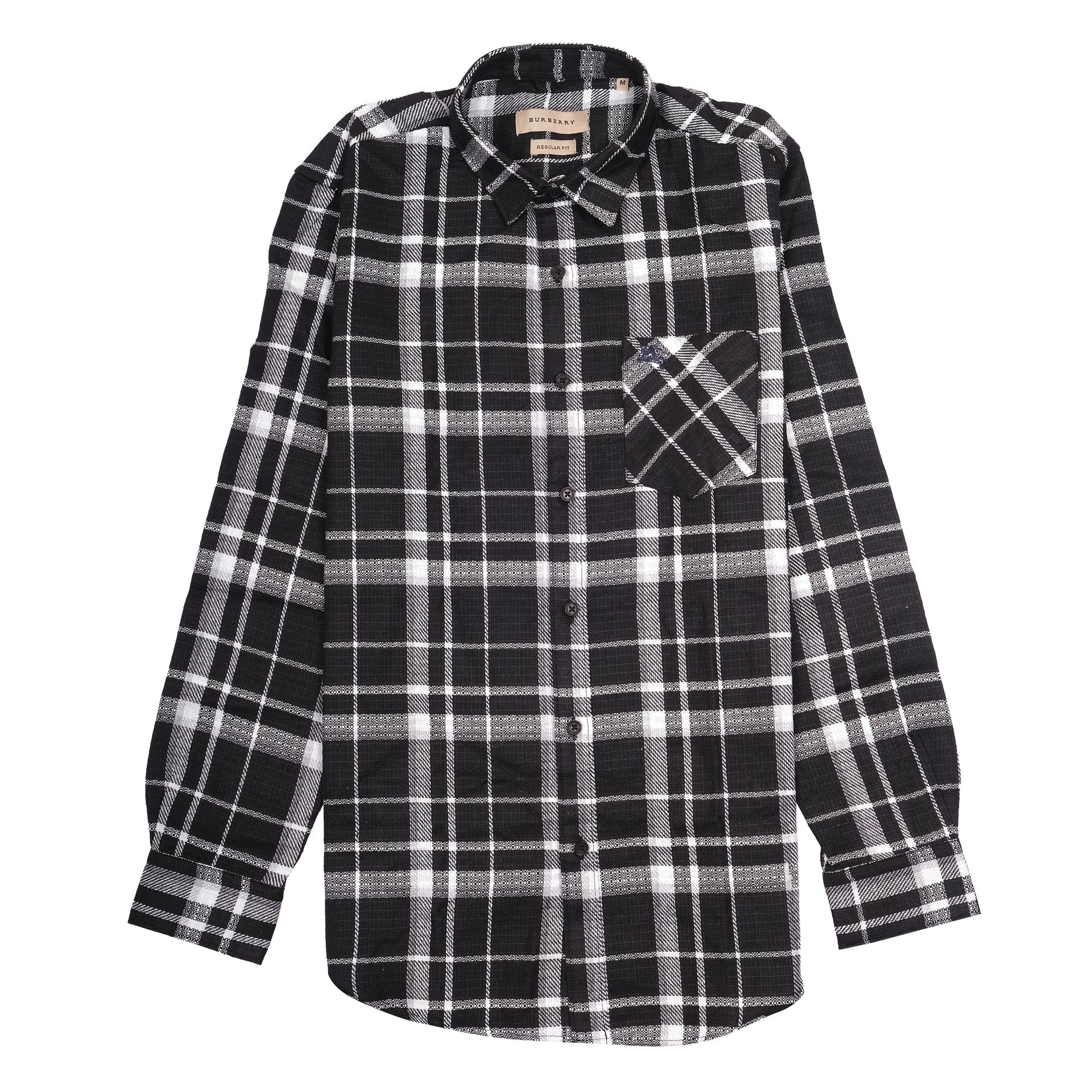 BURBERRY Midnight Charcoal Check Flannel Shirt
