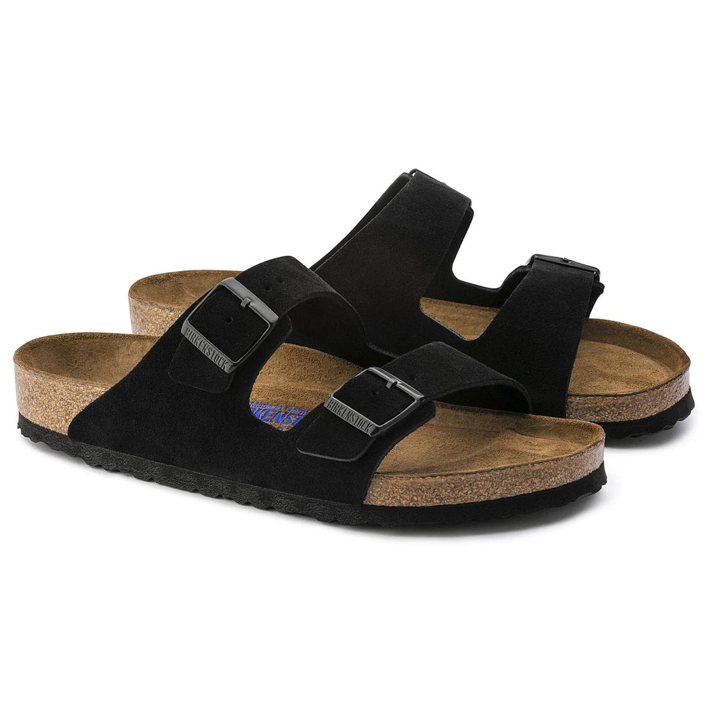 BIRKENSTOCK Obsidian Velvet Luxe Soft Footbed Sandals