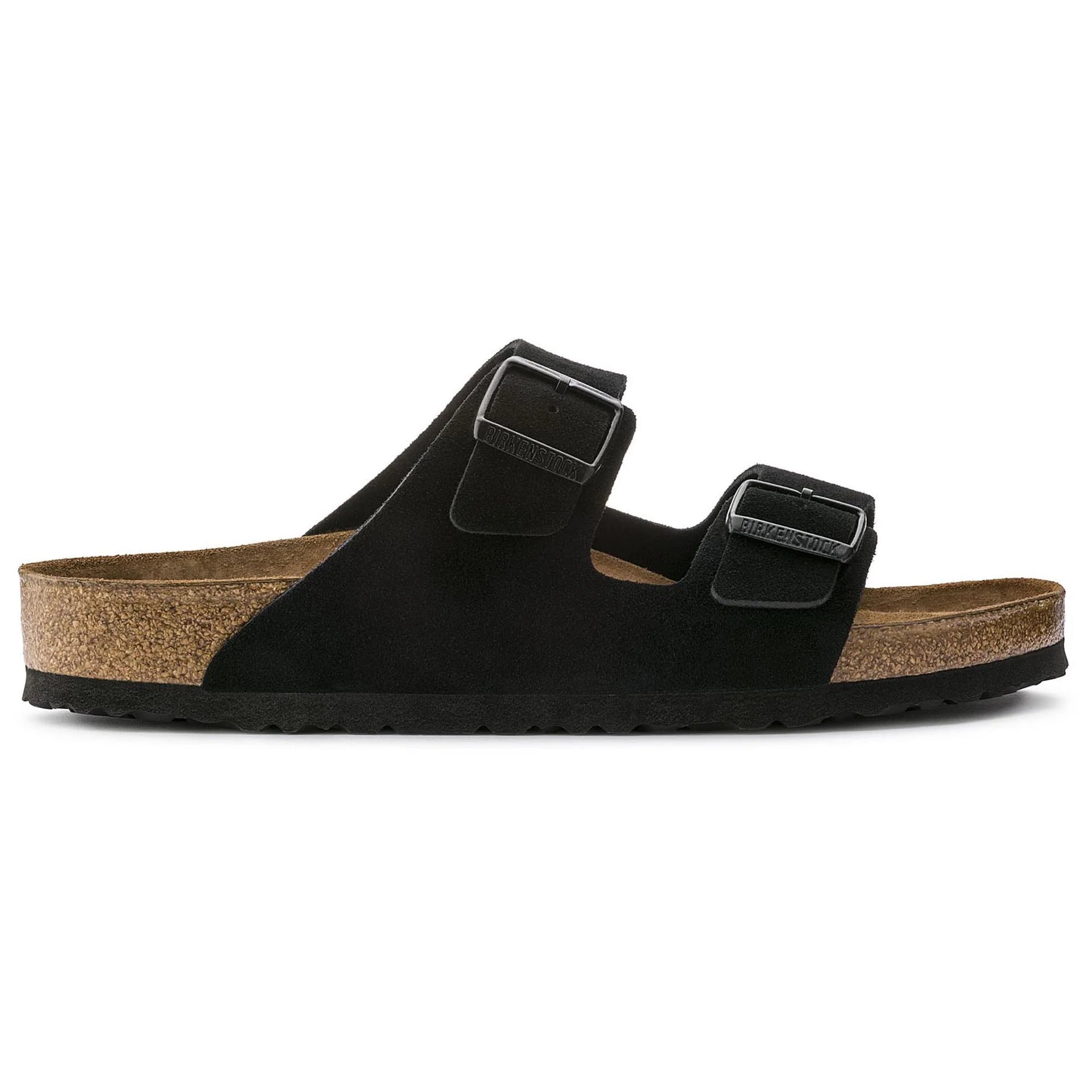 BIRKENSTOCK Obsidian Velvet Luxe Soft Footbed Sandals
