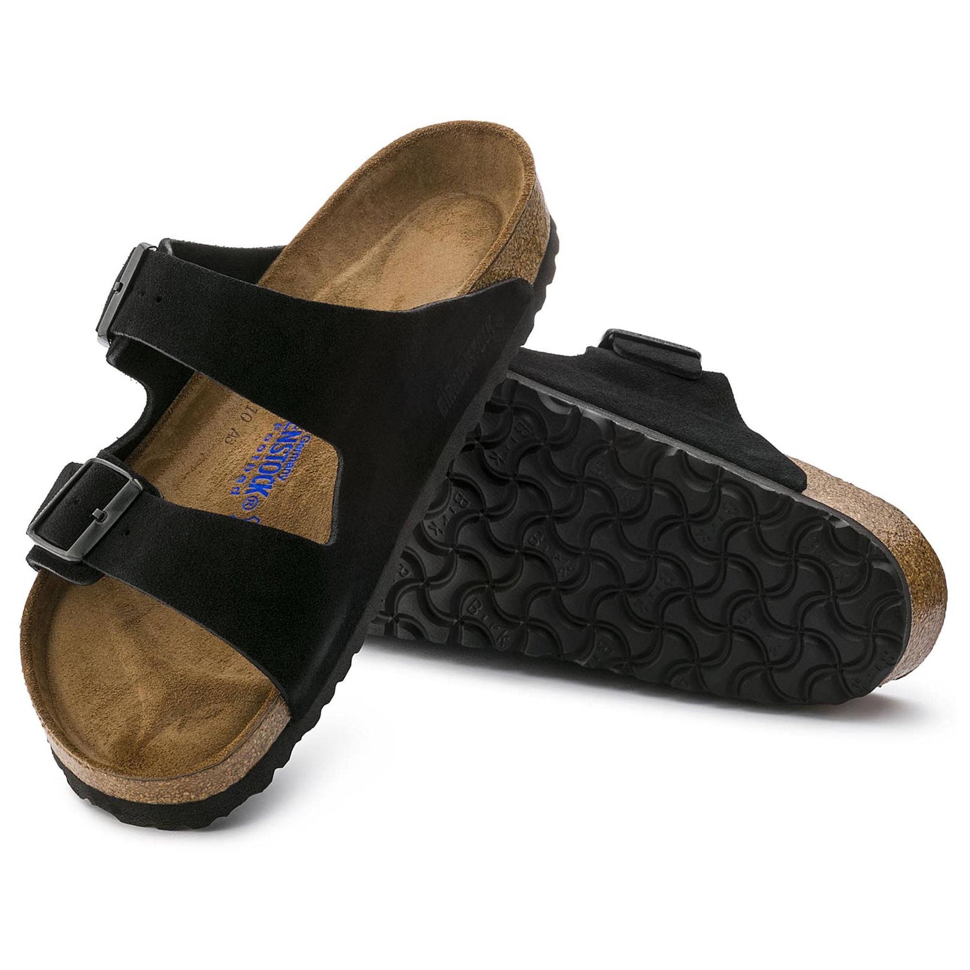 BIRKENSTOCK Obsidian Velvet Luxe Soft Footbed Sandals