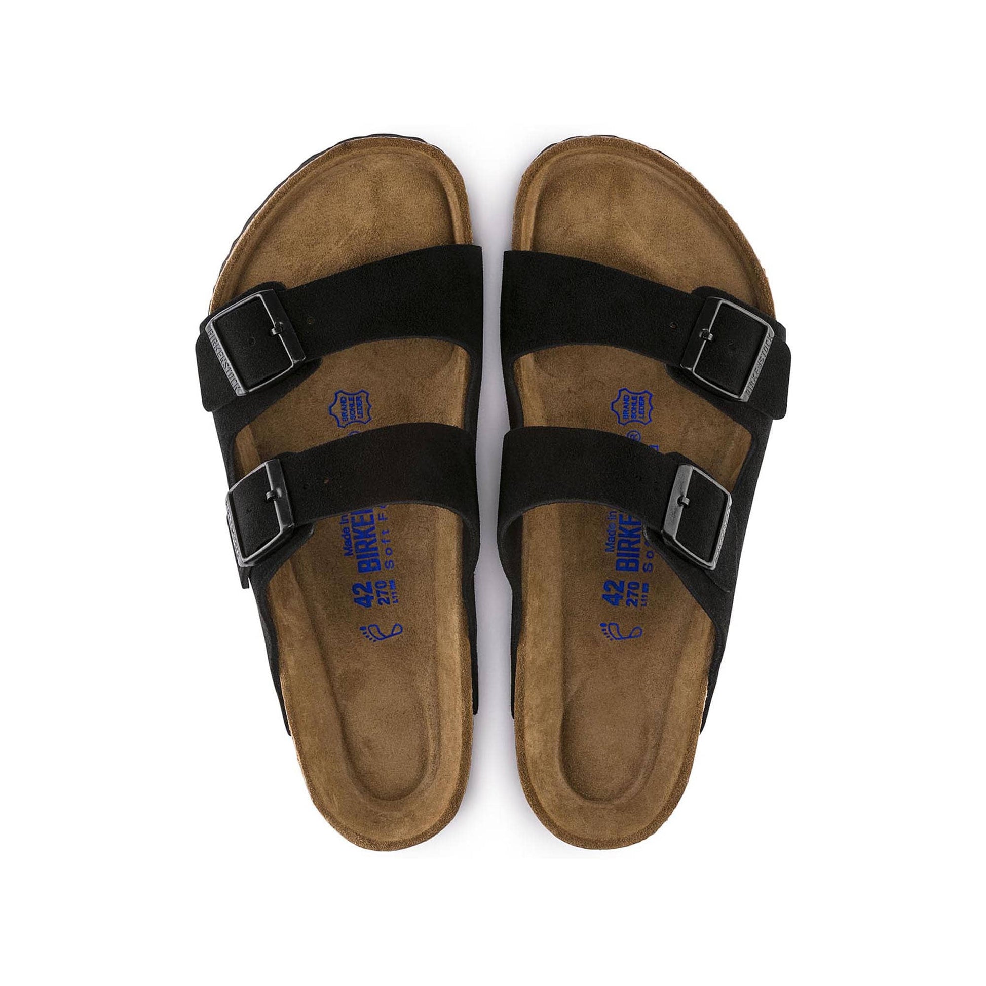 Birkenstock Luxurious Suede Double-Buckle Sandals in Midnight Black
