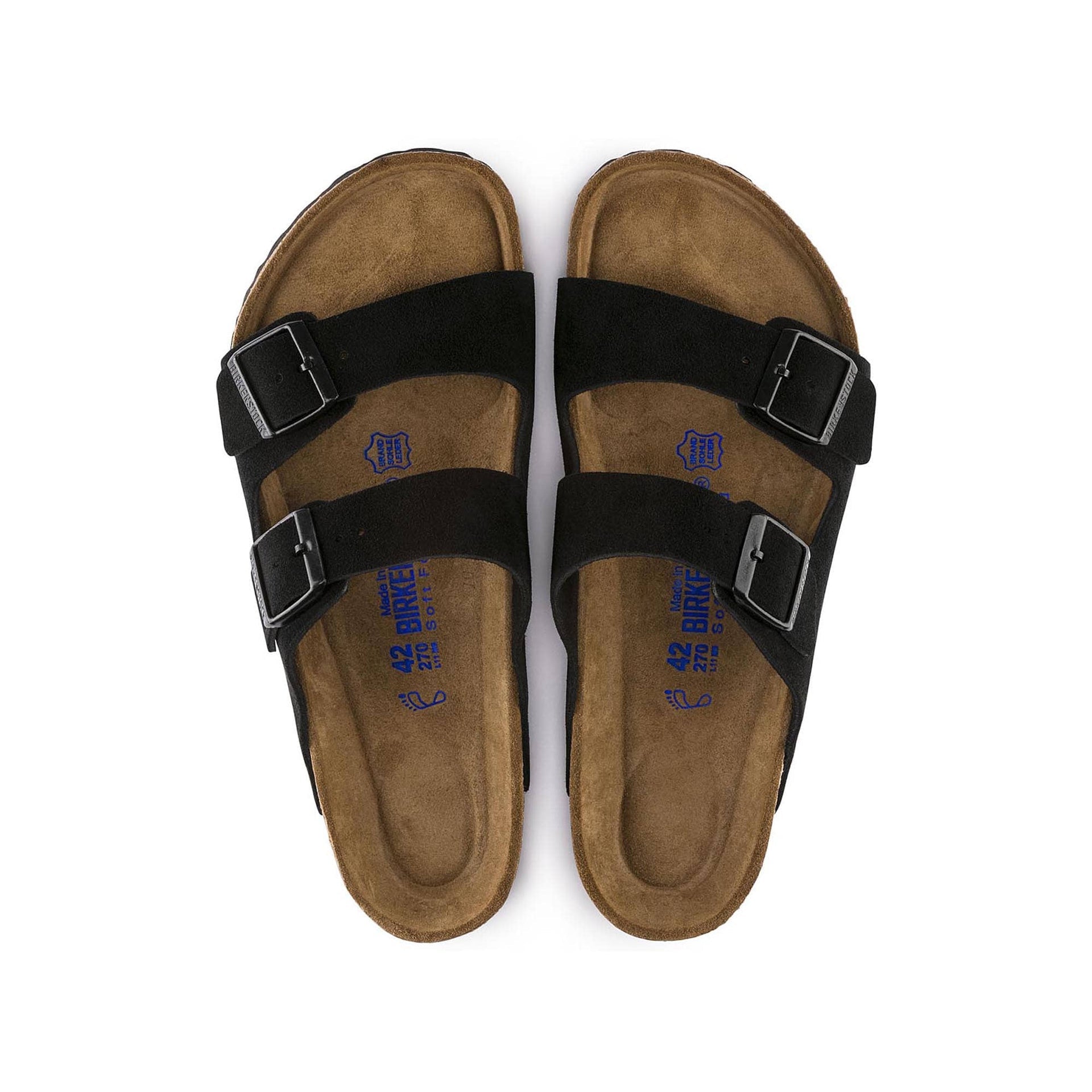 BIRKENSTOCK Obsidian Velvet Luxe Soft Footbed Sandals