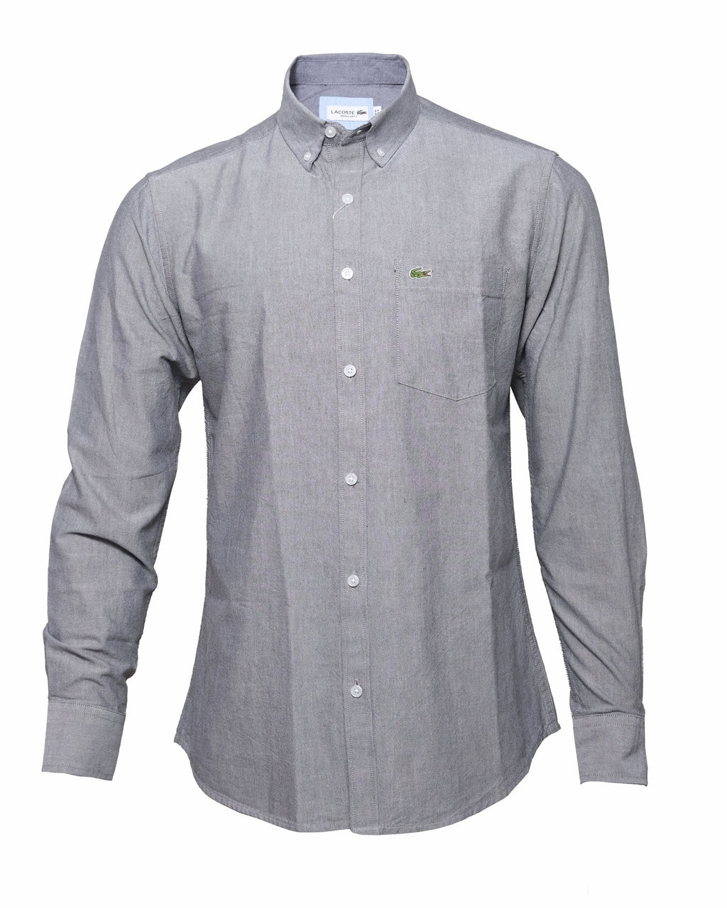 LACOSTE Misty Slate Slim Fit Long Sleeve Button-Down Shirt