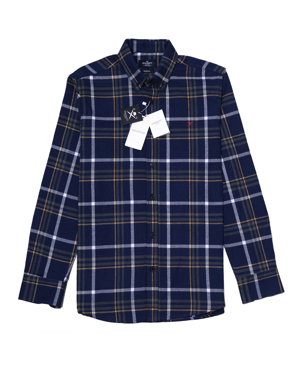 HACKETT LONDON Twilight Indigo Heritage Slim Fit Flannel Shirt
