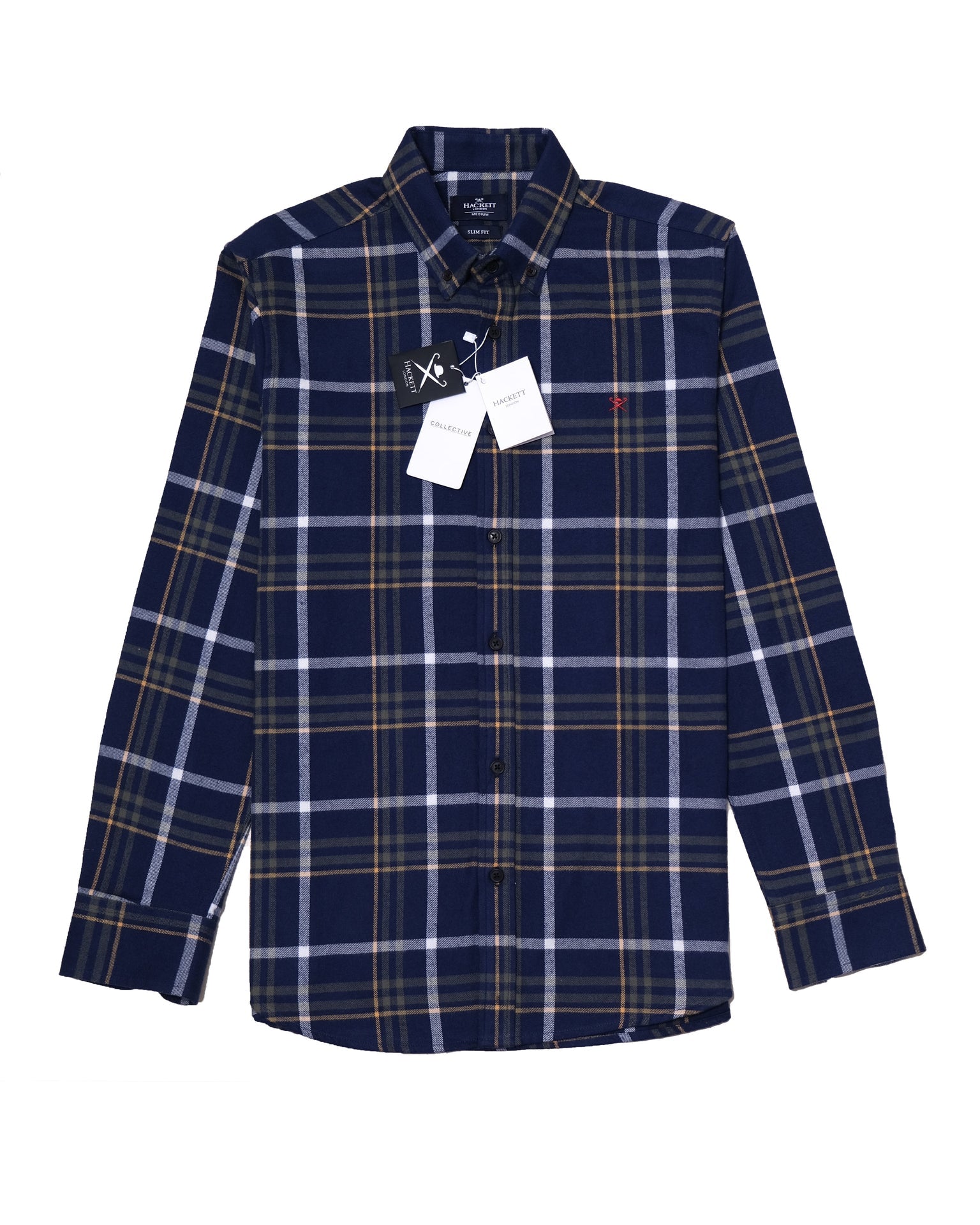 HACKETT LONDON Twilight Indigo Heritage Slim Fit Flannel Shirt