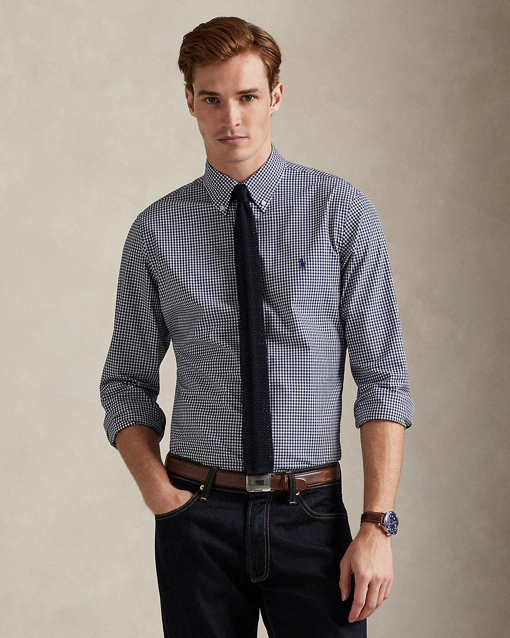 Polo Ralph Lauren Classic Fit Gingham Shirt in Charcoal Check