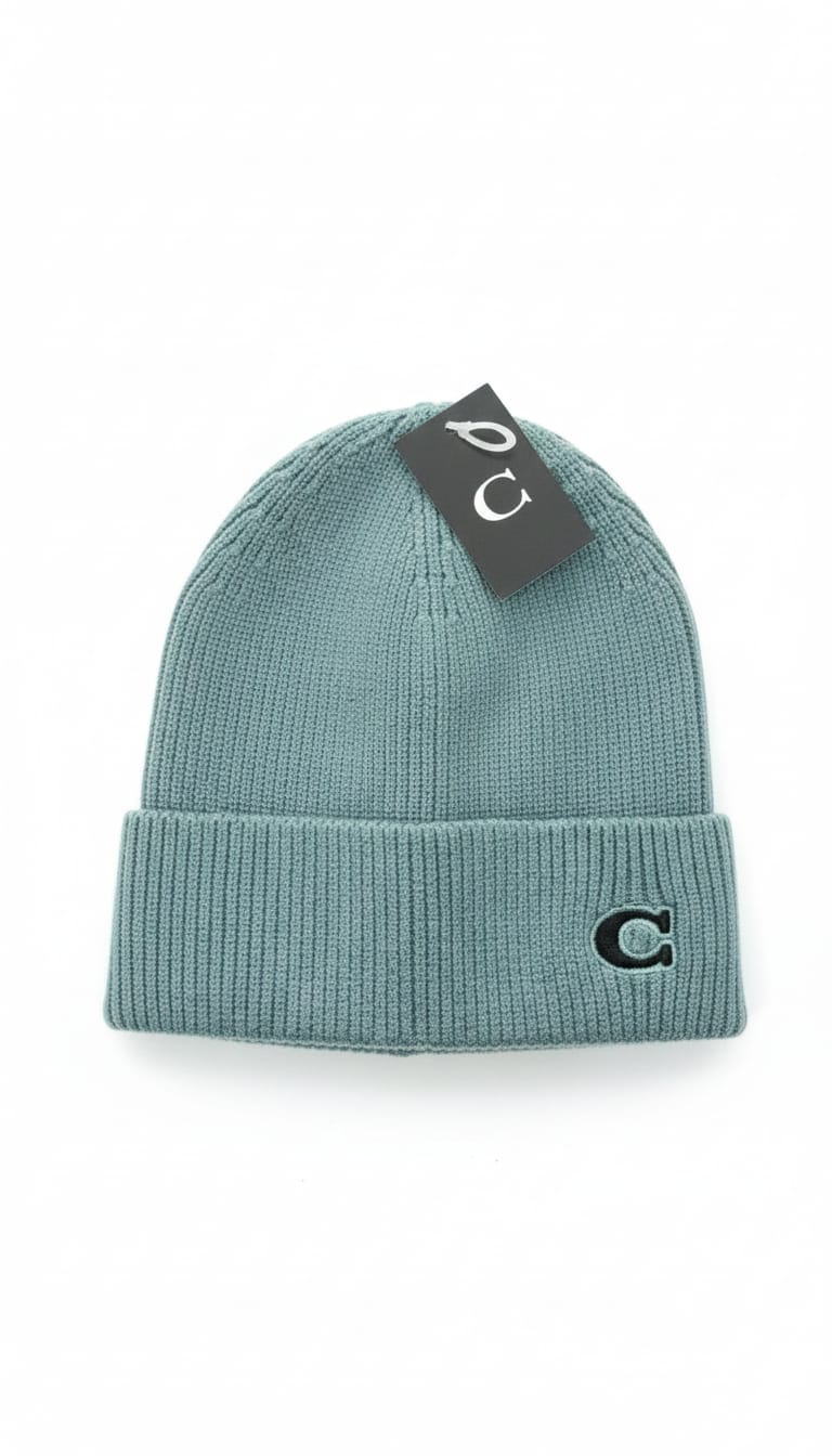 Coach Classic Knit Beanie in Soft Blue