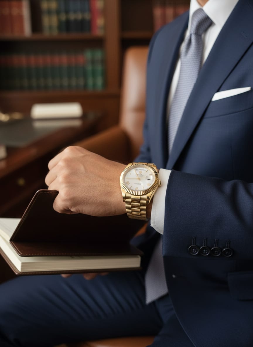 ROLEX Radiant Champagne Luxe Automatic Day-Date 40mm Watch  (IMPORTED)