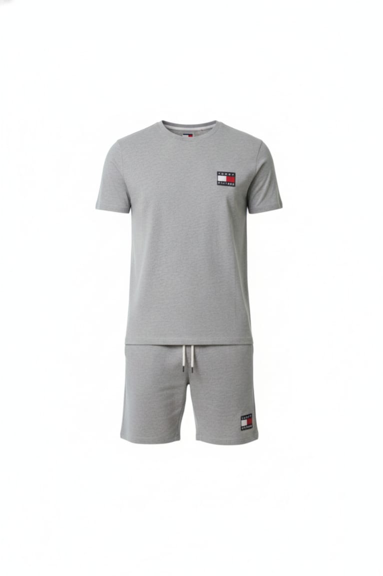 TOMMY HILFIGER Tranquil Ash Casual Fit Short Sleeve Lounge Set