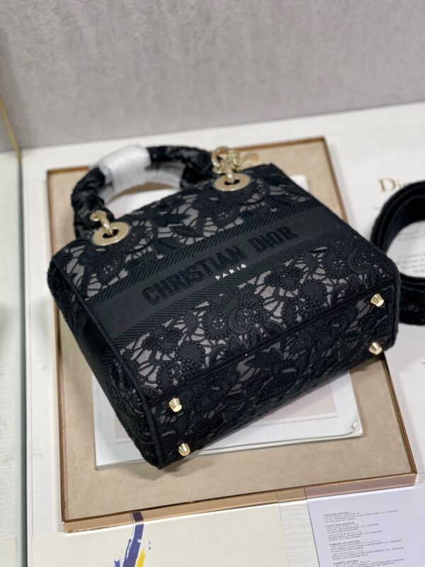CHRISTIAN DIOR Velvet Noir Chic Lace Mini Tote Bag (IMPORTED)