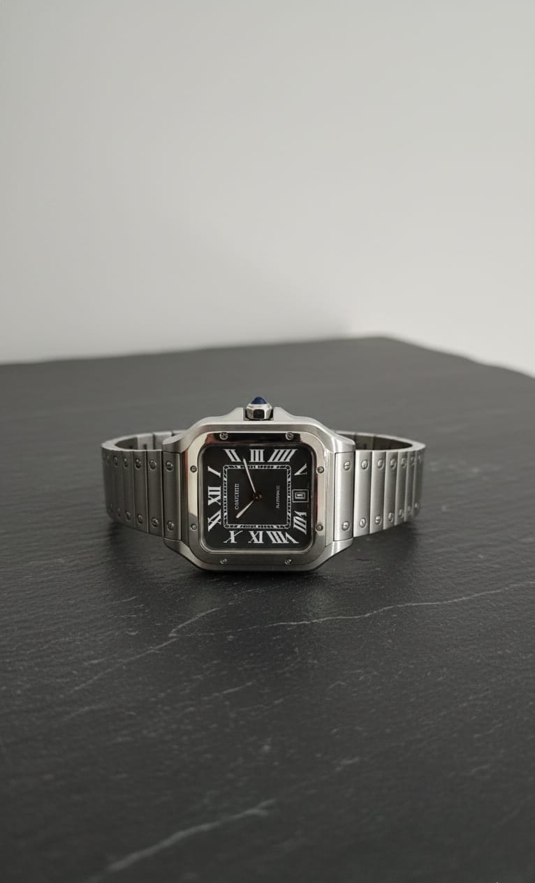 CARTIER Astral Obsidian Opulent Square Stainless Steel Watch