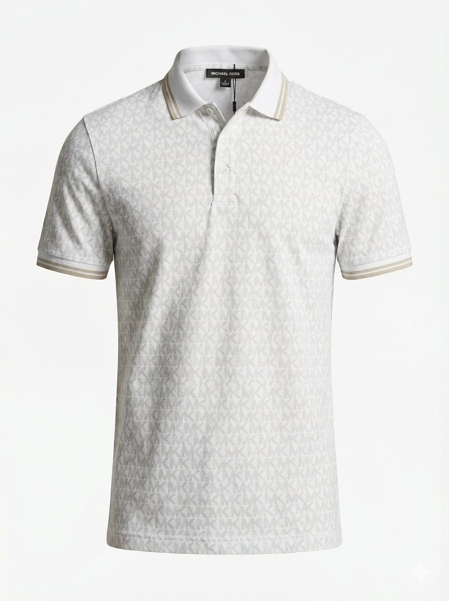 MICHAEL KORS Serene Pearl Tailored Fit Short Sleeve Piqué Polo Shirt