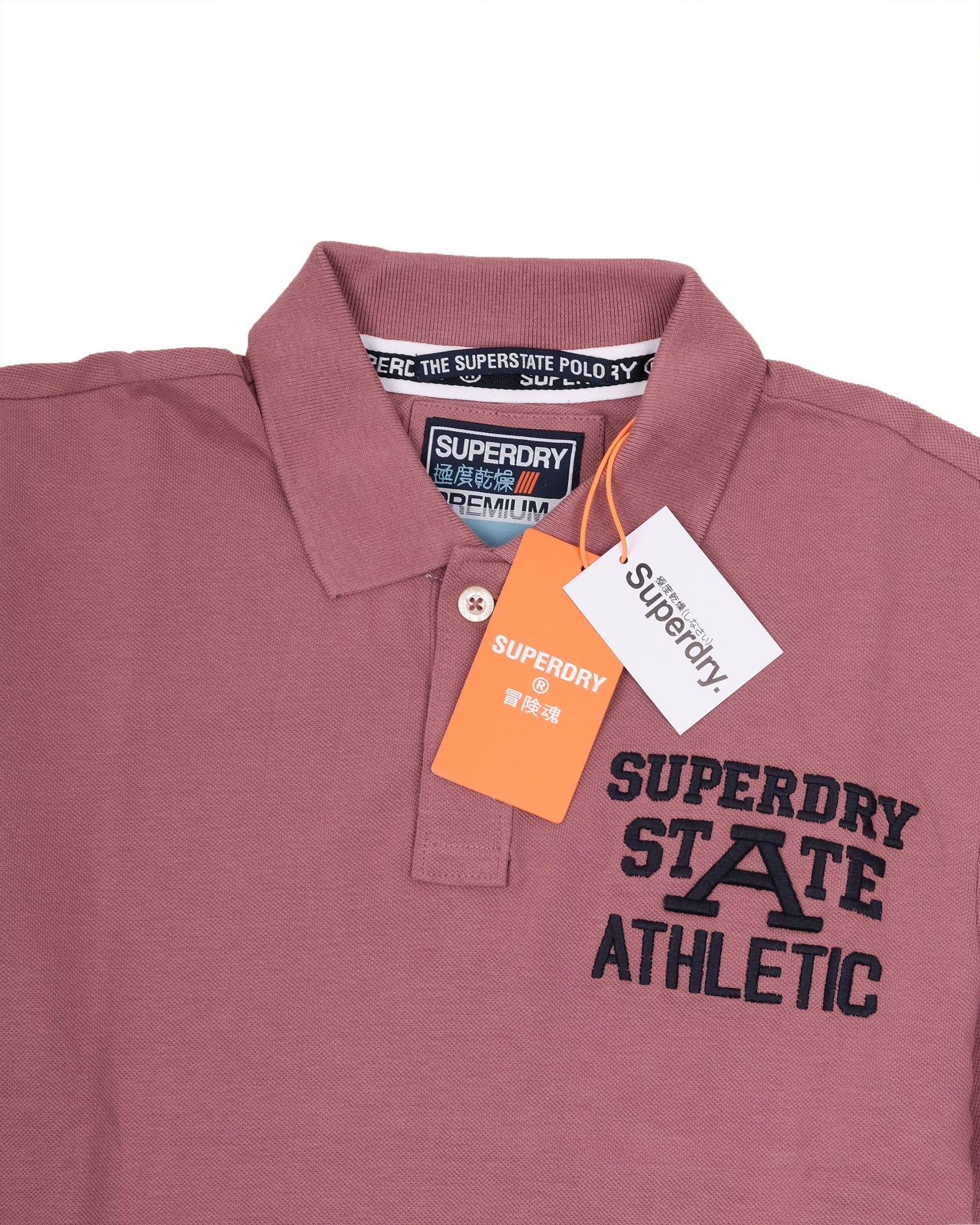 SUPERDRY Blush Petal Slim Fit Athletic Logo Polo Shirt