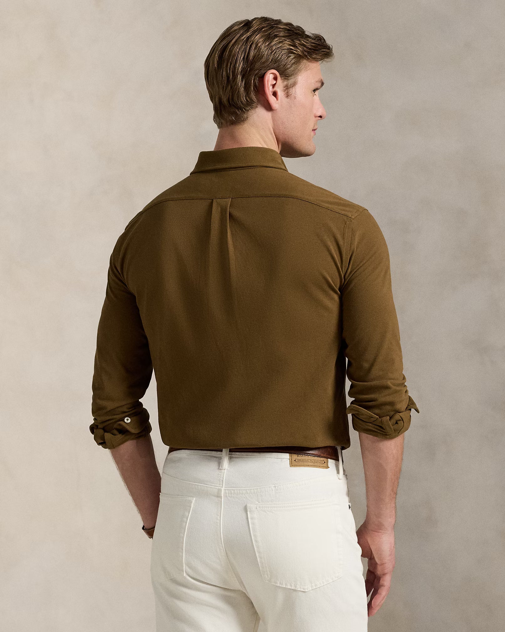 Polo Ralph Lauren Custom Fit Shirt in Earthy Olive Charm