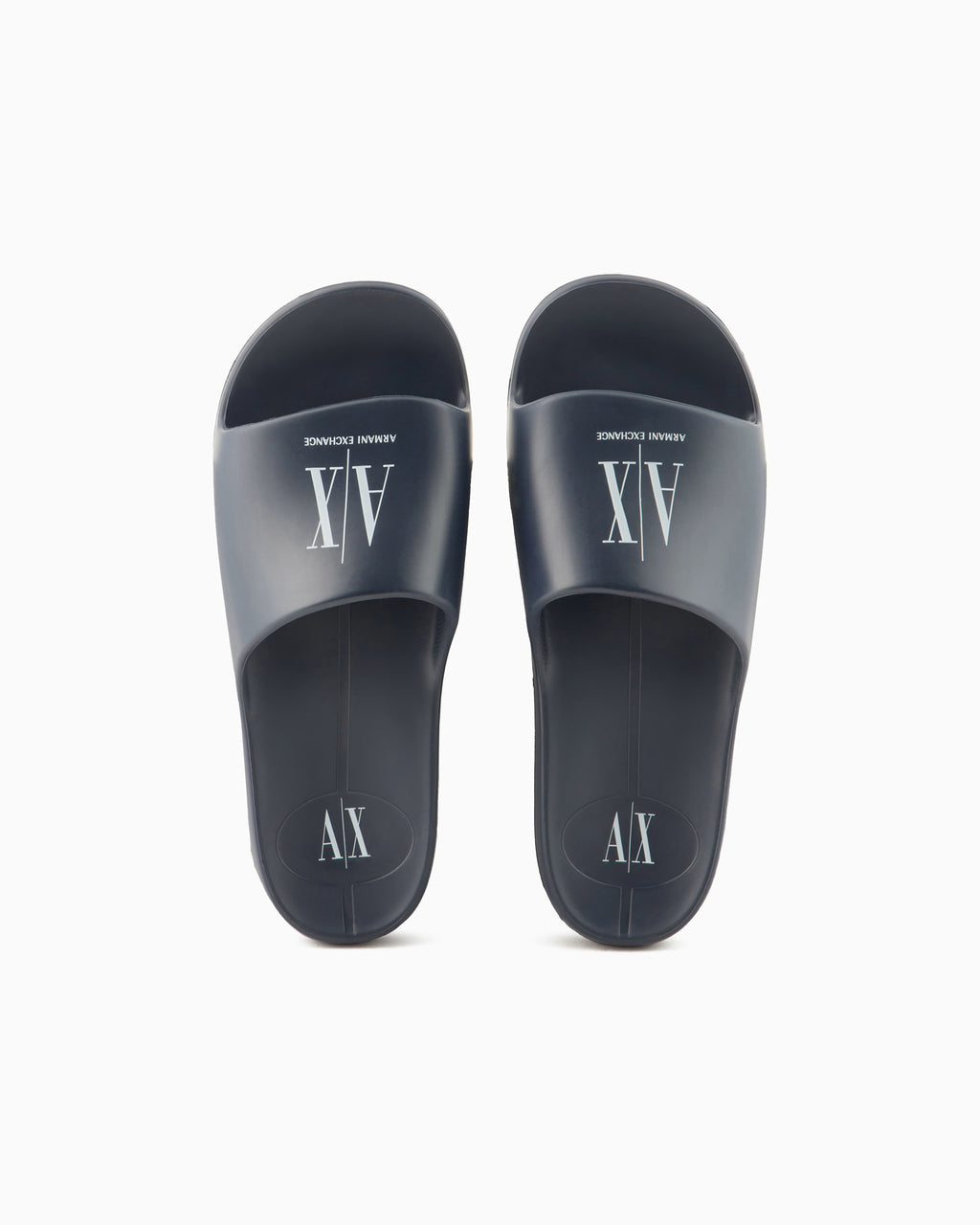 A|X ARMANI EXCHANGE Tranquil Slate Luxe Open-Toe Slides