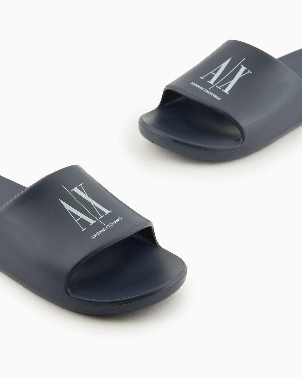 A|X ARMANI EXCHANGE Tranquil Slate Luxe Open-Toe Slides