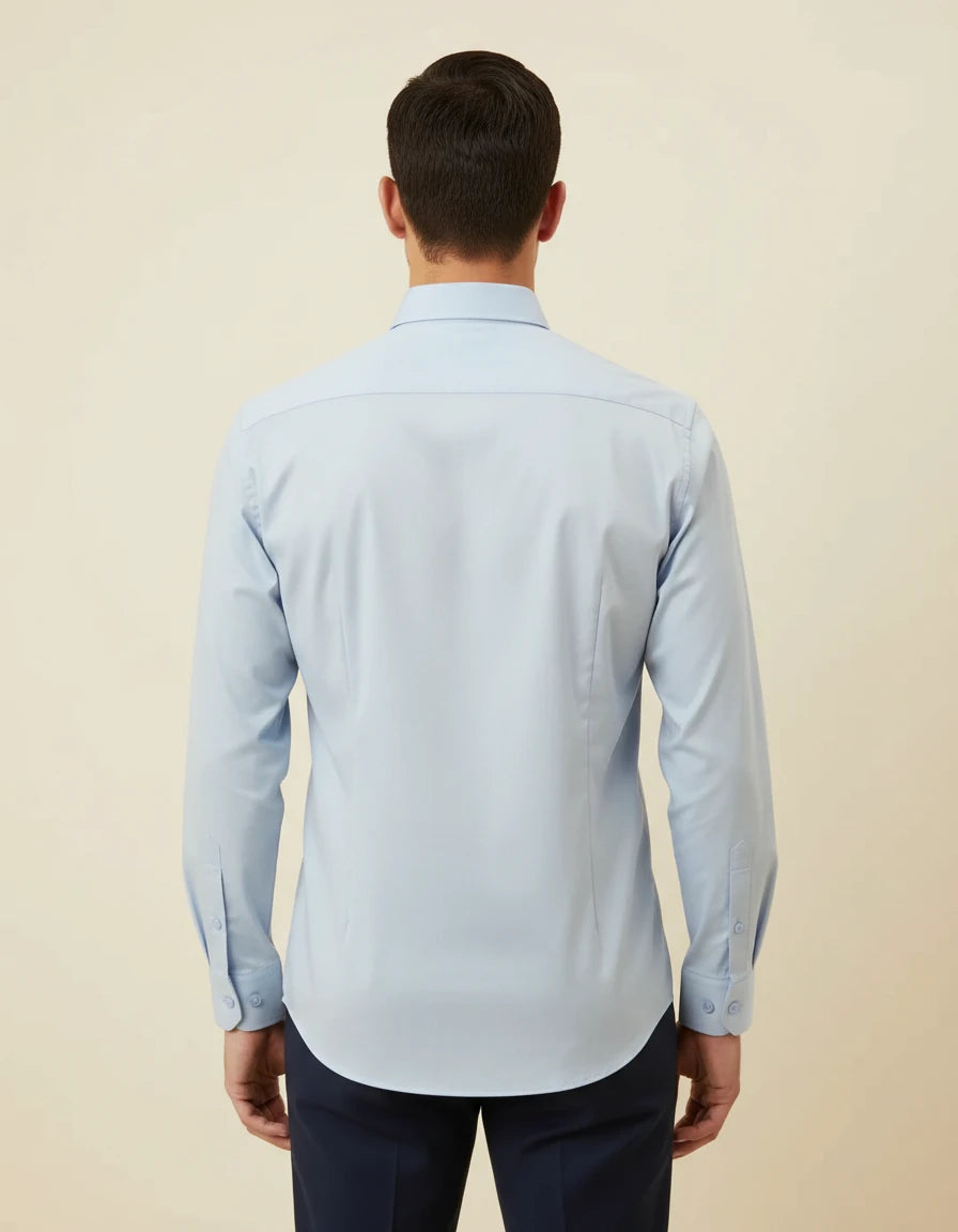Armani Exchange Effortlessly Elegant Sky Blue Button-Up Shirt