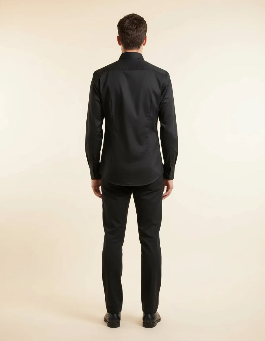 Armani Exchange Iconic Elegance Black Dress Shirt