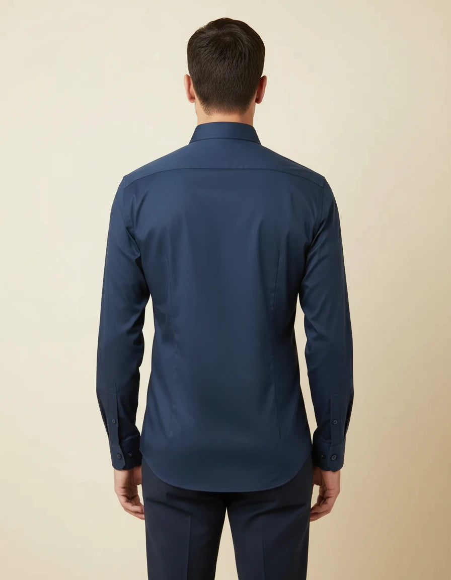 Armani Exchange Elegant Midnight Blue Dress Shirt