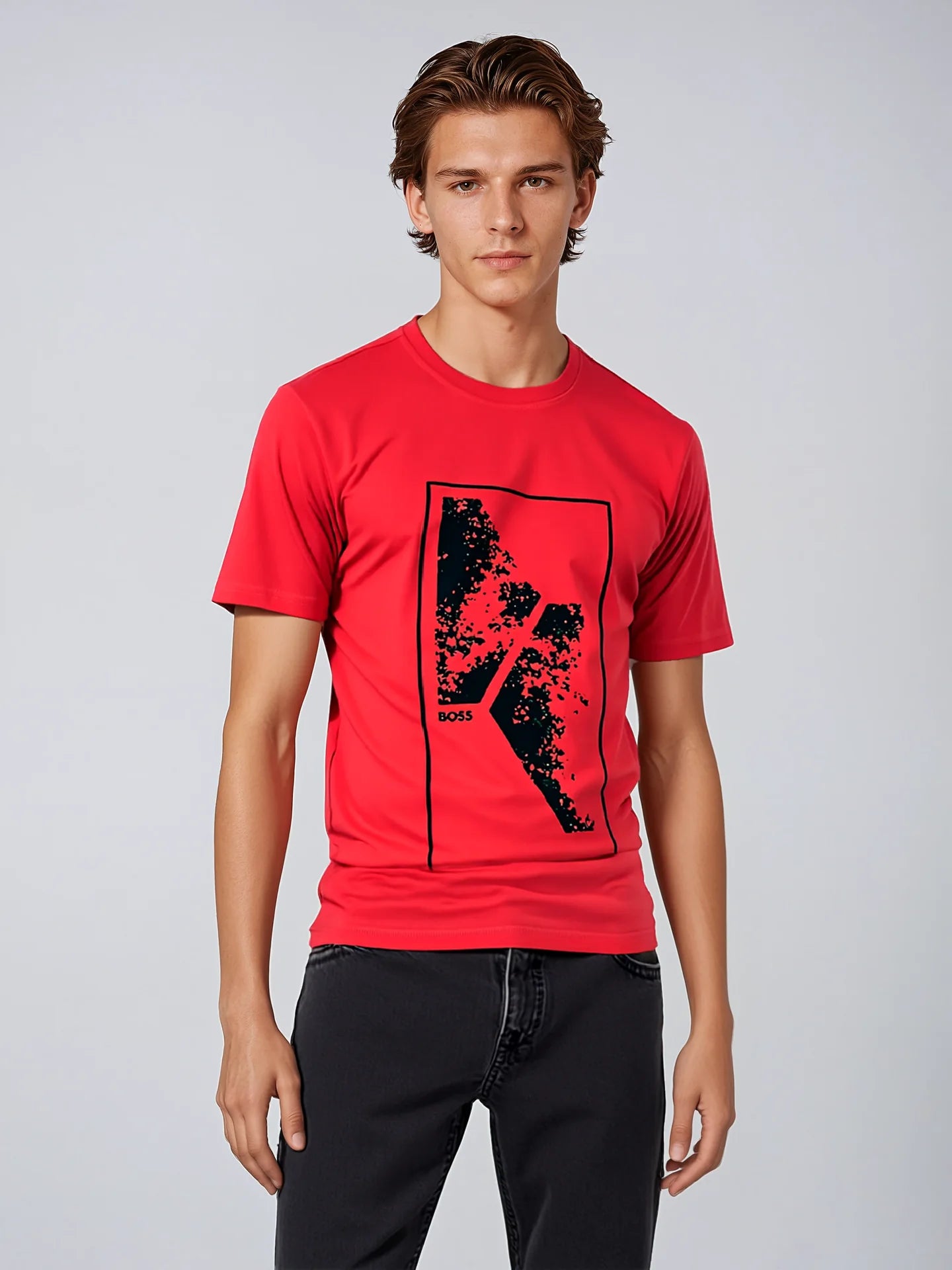 BOSS Fiery Coral Oversized Graphic Print Tee