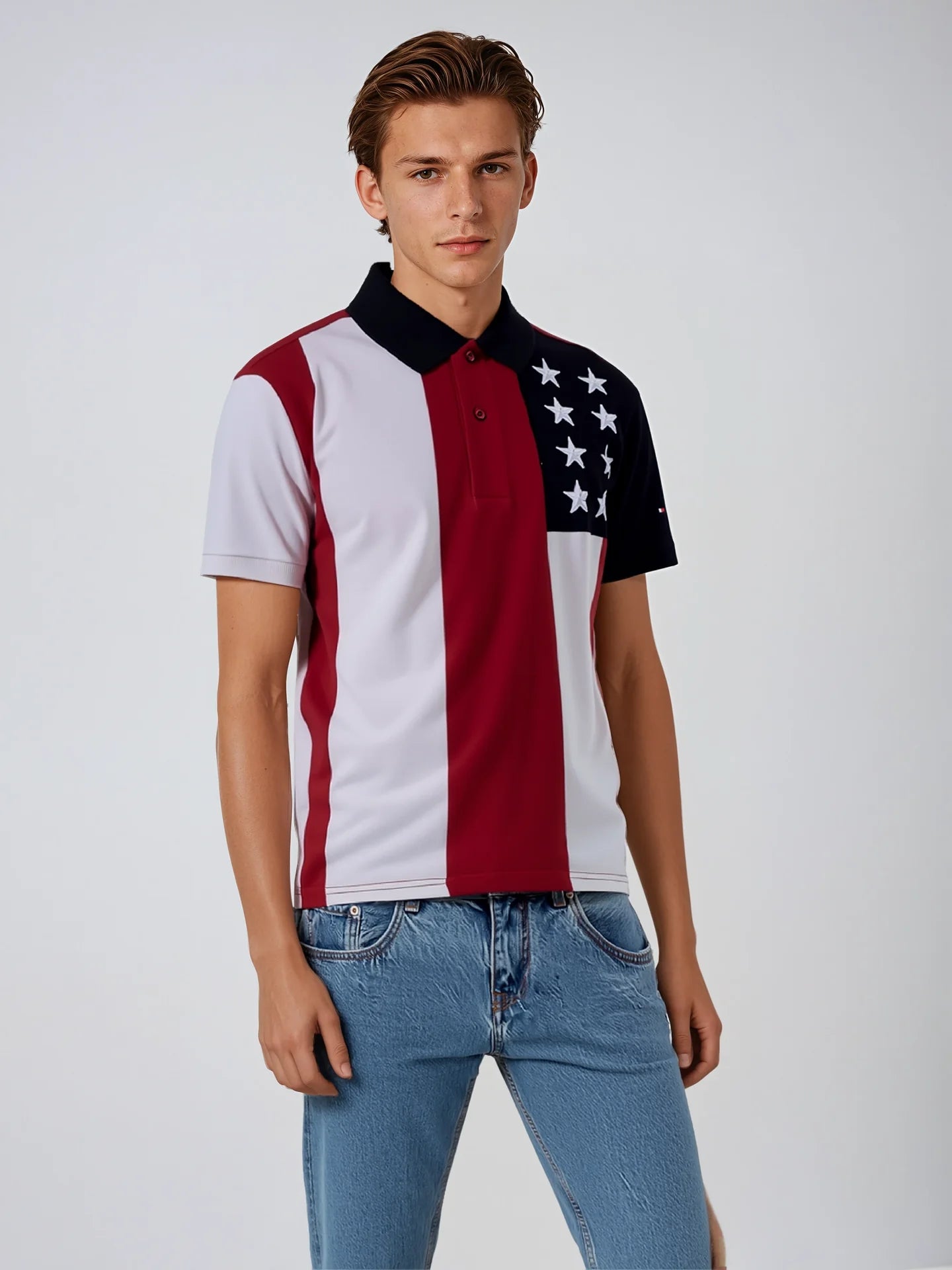 TOMMY HILFIGER Regal Crimson Slim Fit Short Sleeve Polo Shirt