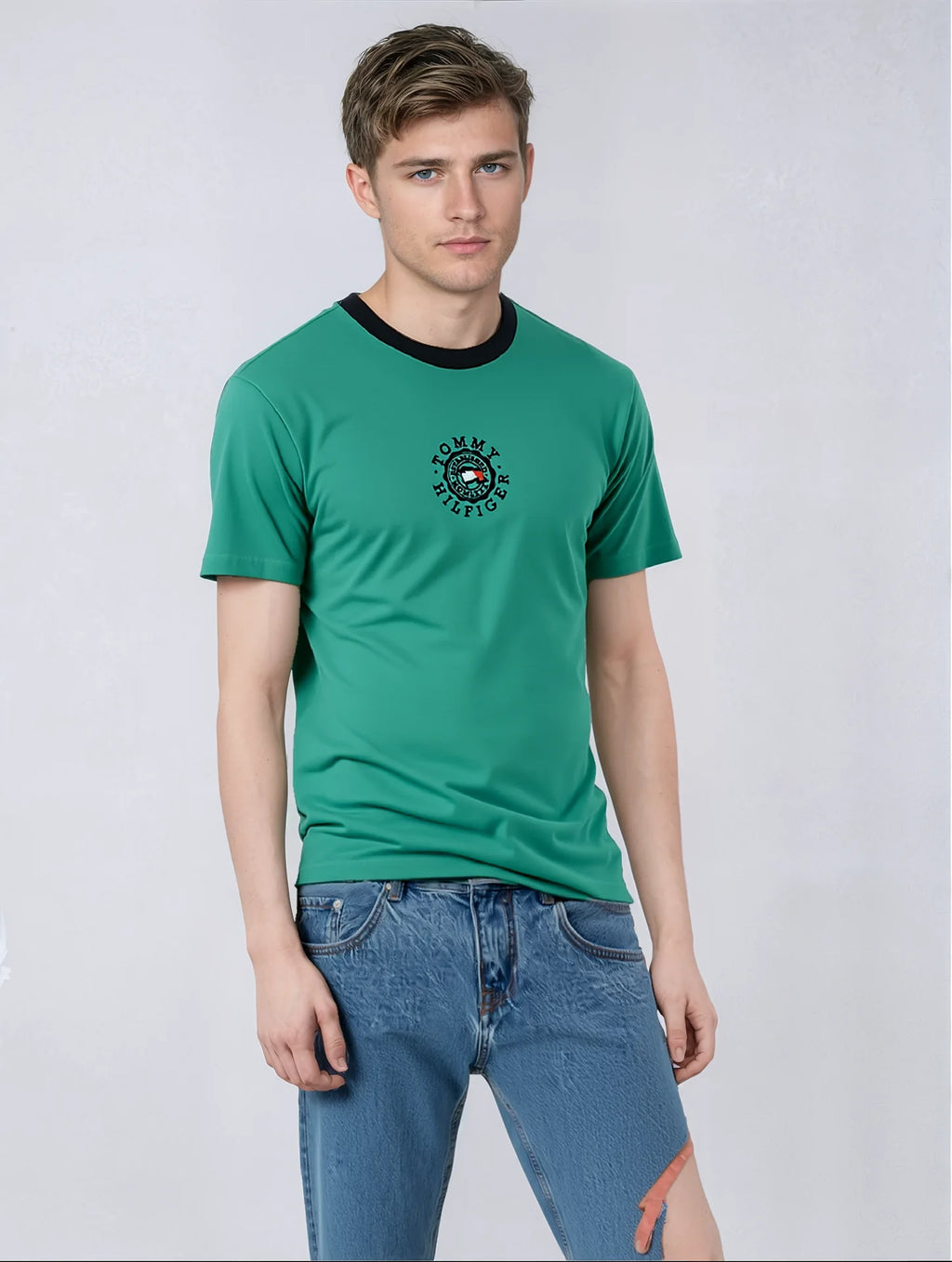 TOMMY HILFIGER Emerald Wave Classic Fit Graphic Crewneck Tee