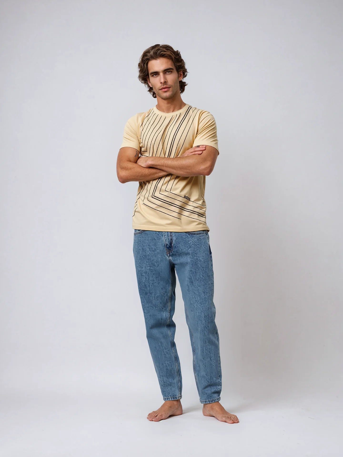 BOSS Sunlit Sand Slim Fit Short Sleeve Tee