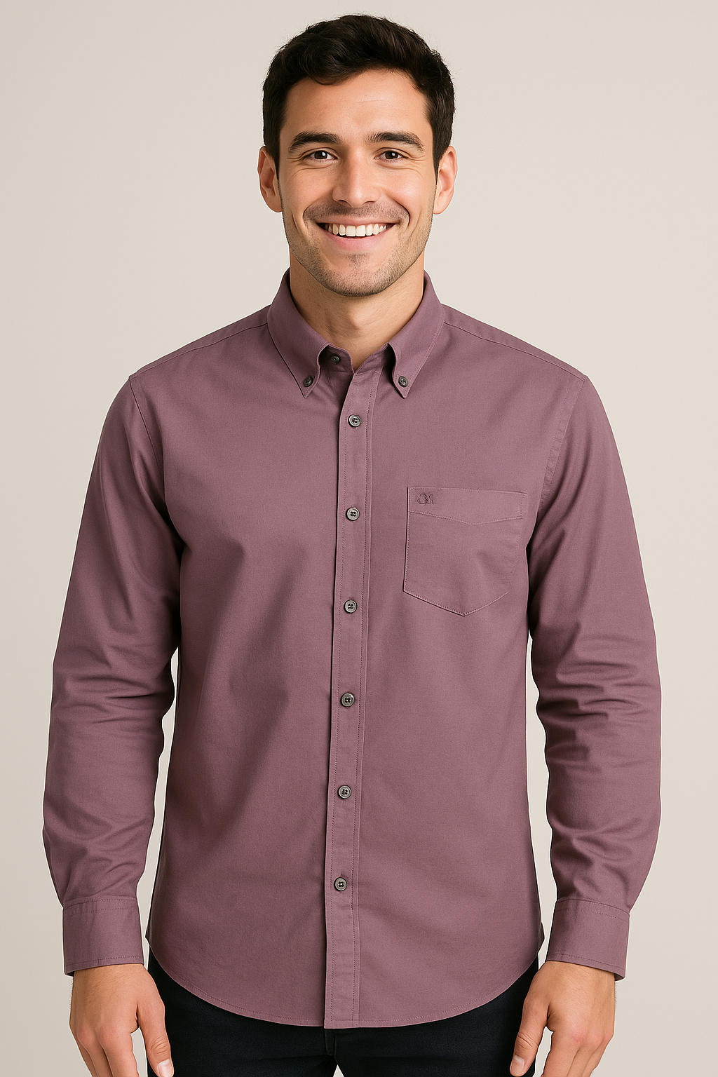 CALVIN KLEIN Serene Lilac Slim Fit Long Sleeve Shirt