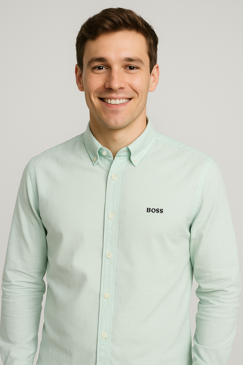 HUGO Serene Aqua Classic Fit Long Sleeve Button-Up Shirt