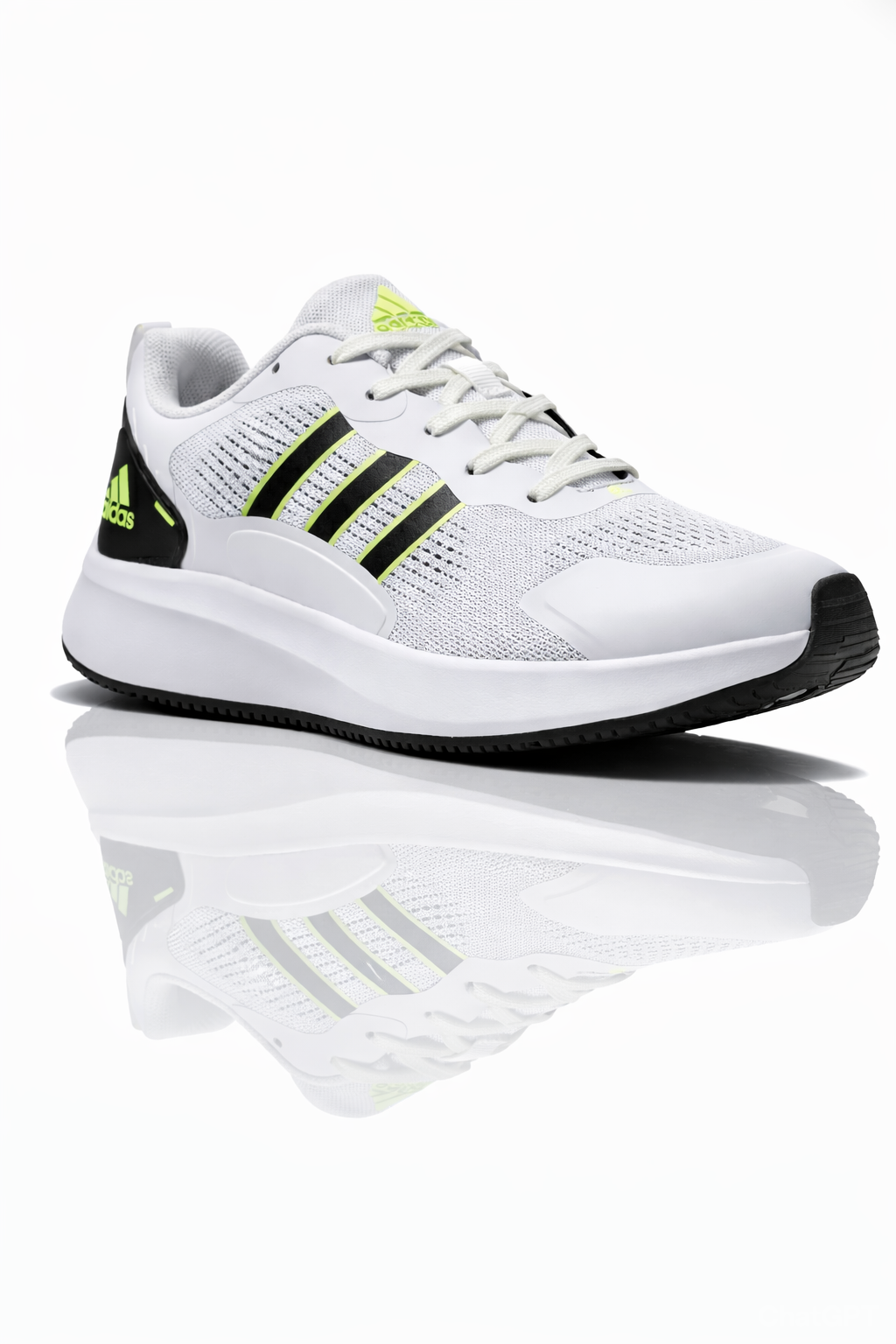 ADIDAS Luminous Chartreuse Sleek Fit Performance Running Shoes