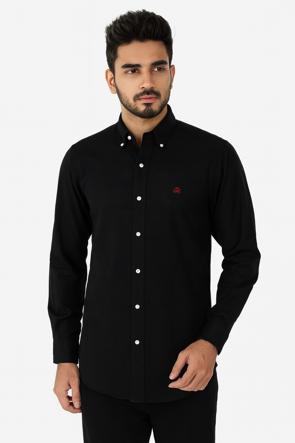 BROOKS BROTHERS Obsidian Whisper Regent Fit Long Sleeve Stretch Oxford Shirt