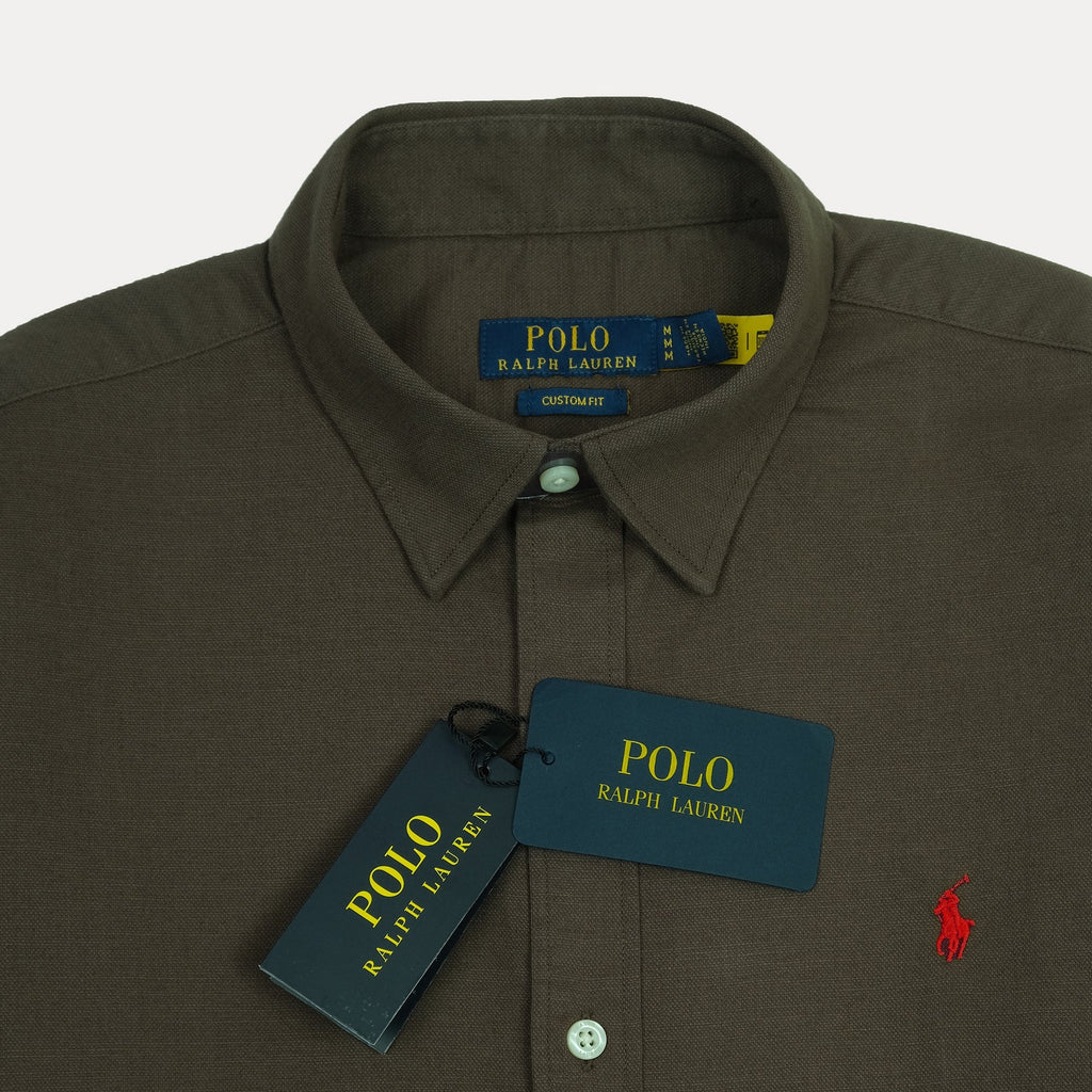 POLO RALPH LAUREN Mystic Olive Classic Fit Long Sleeve Cotton Shirt