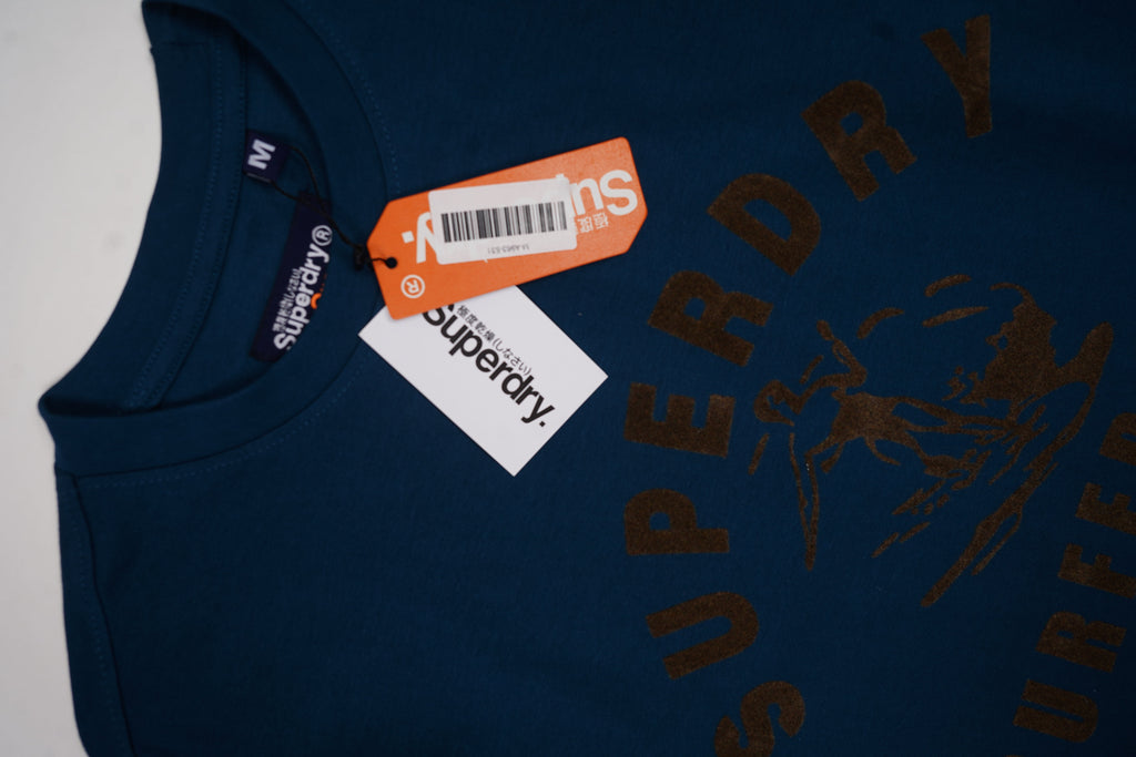 SUPERDRY Oceanic Teal Oversized Fit Short Sleeve T-Shirt