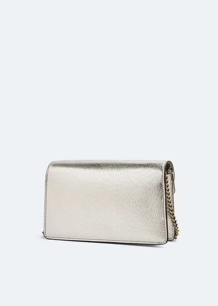 GUCCI Ethereal Silver Luxe Mini Bag with Regal Lion Head Closure