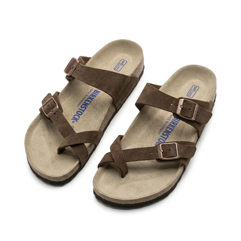 BIRKENSTOCK Midnight Brown Onyx Luxe Soft Footbed Sandals