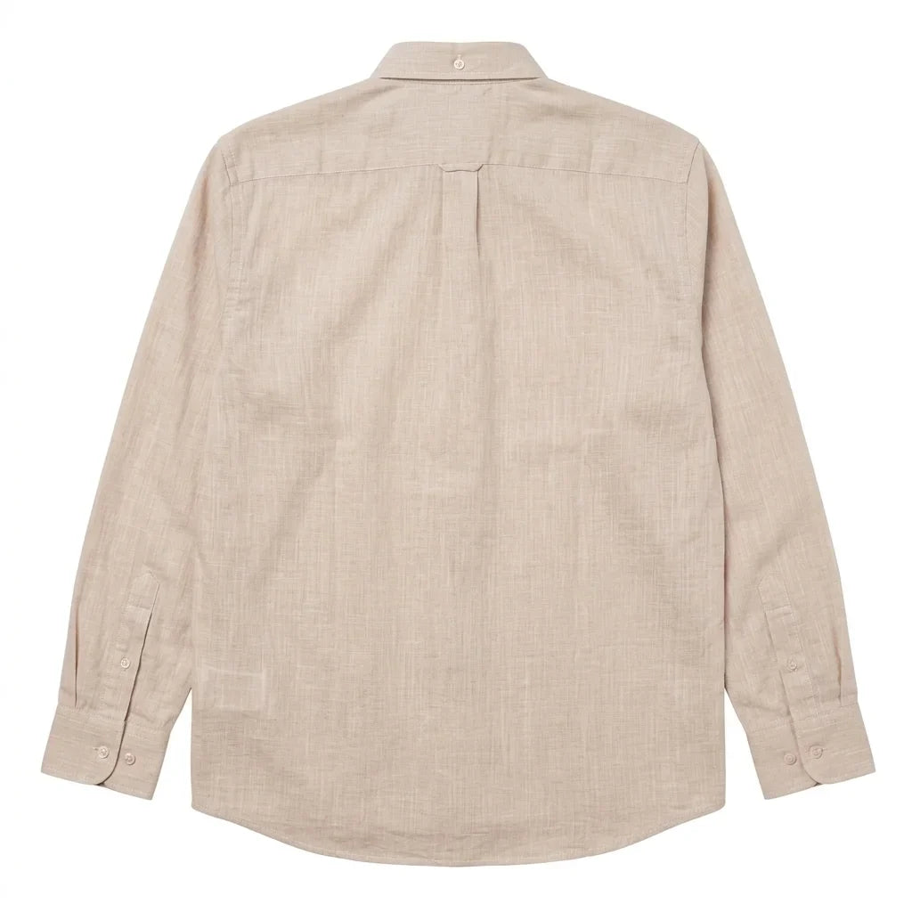 Lacoste Classic Fit Linen Blend Button-Up Shirt