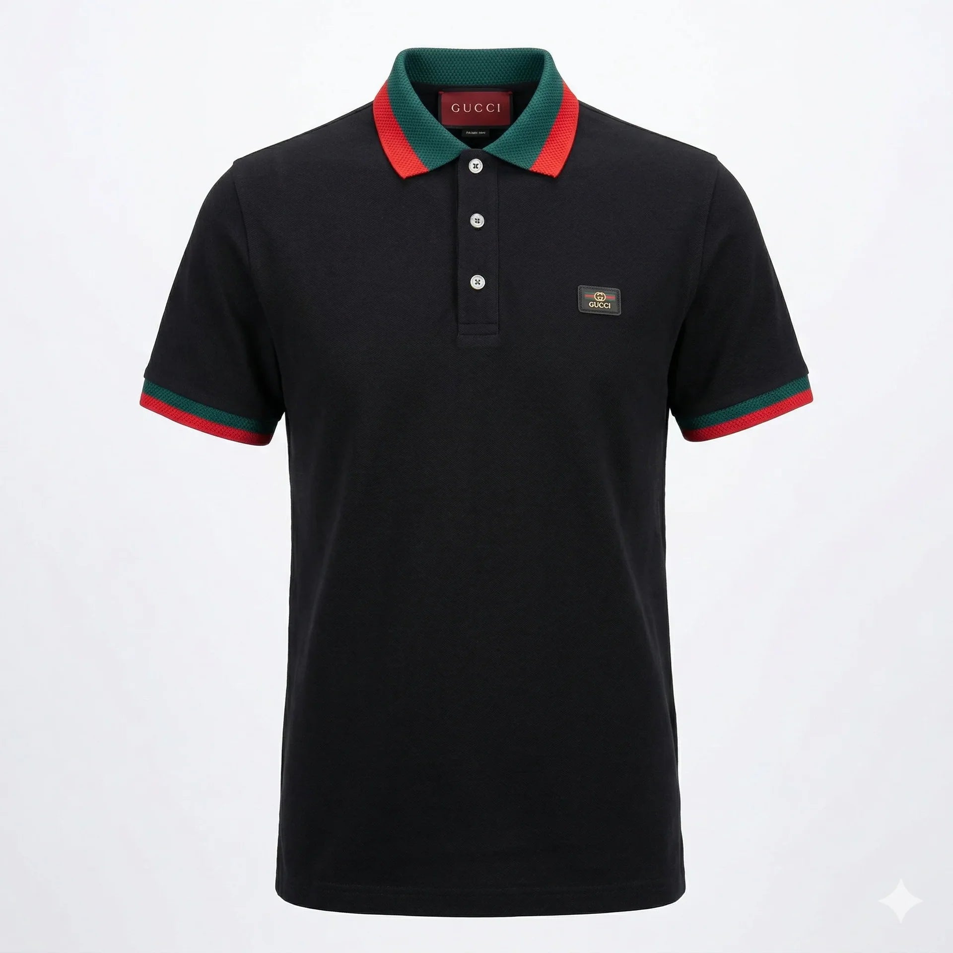GUCCI Men's Pique Polo Shirt In Black