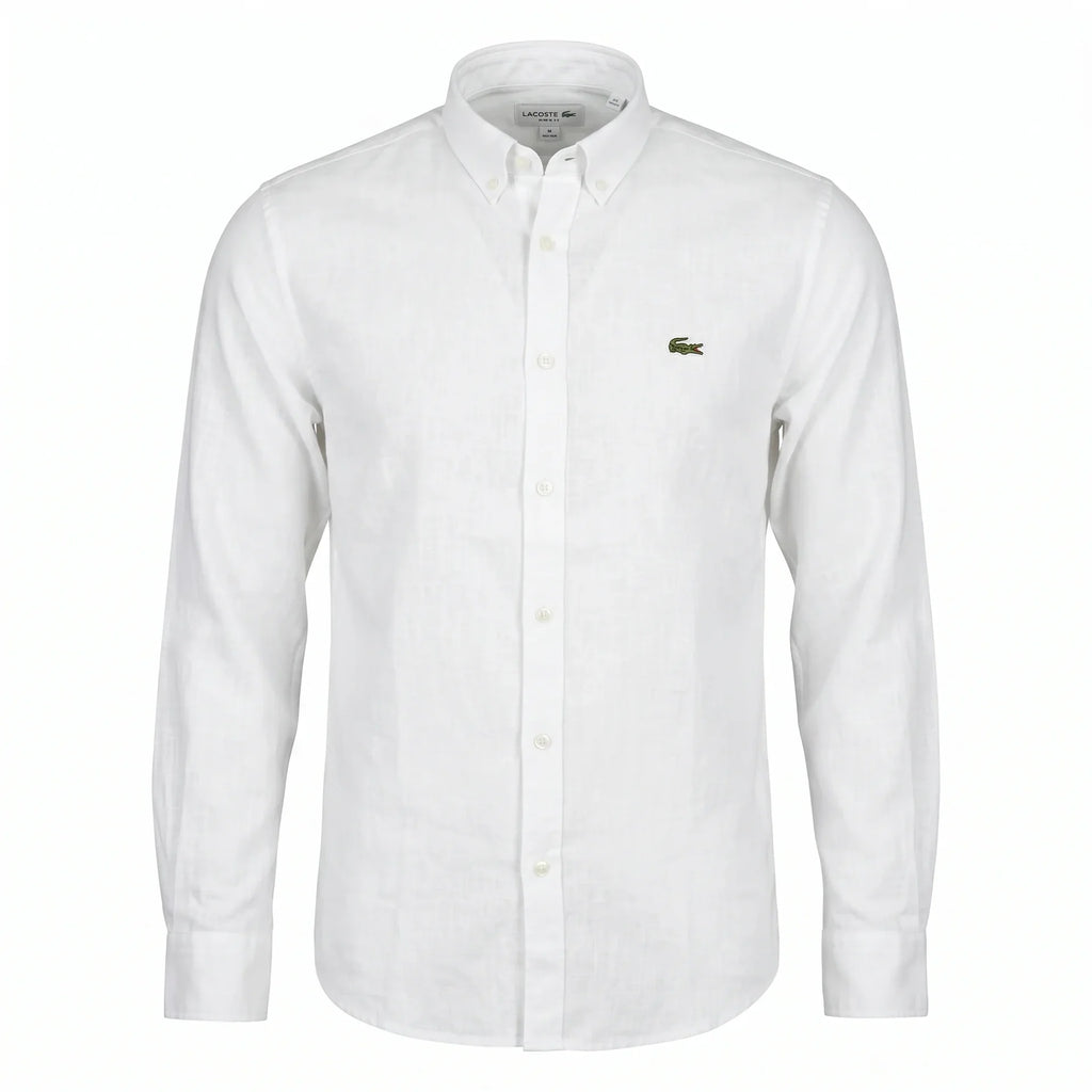 Lacoste Classic Fit Linen Button-Down Shirt