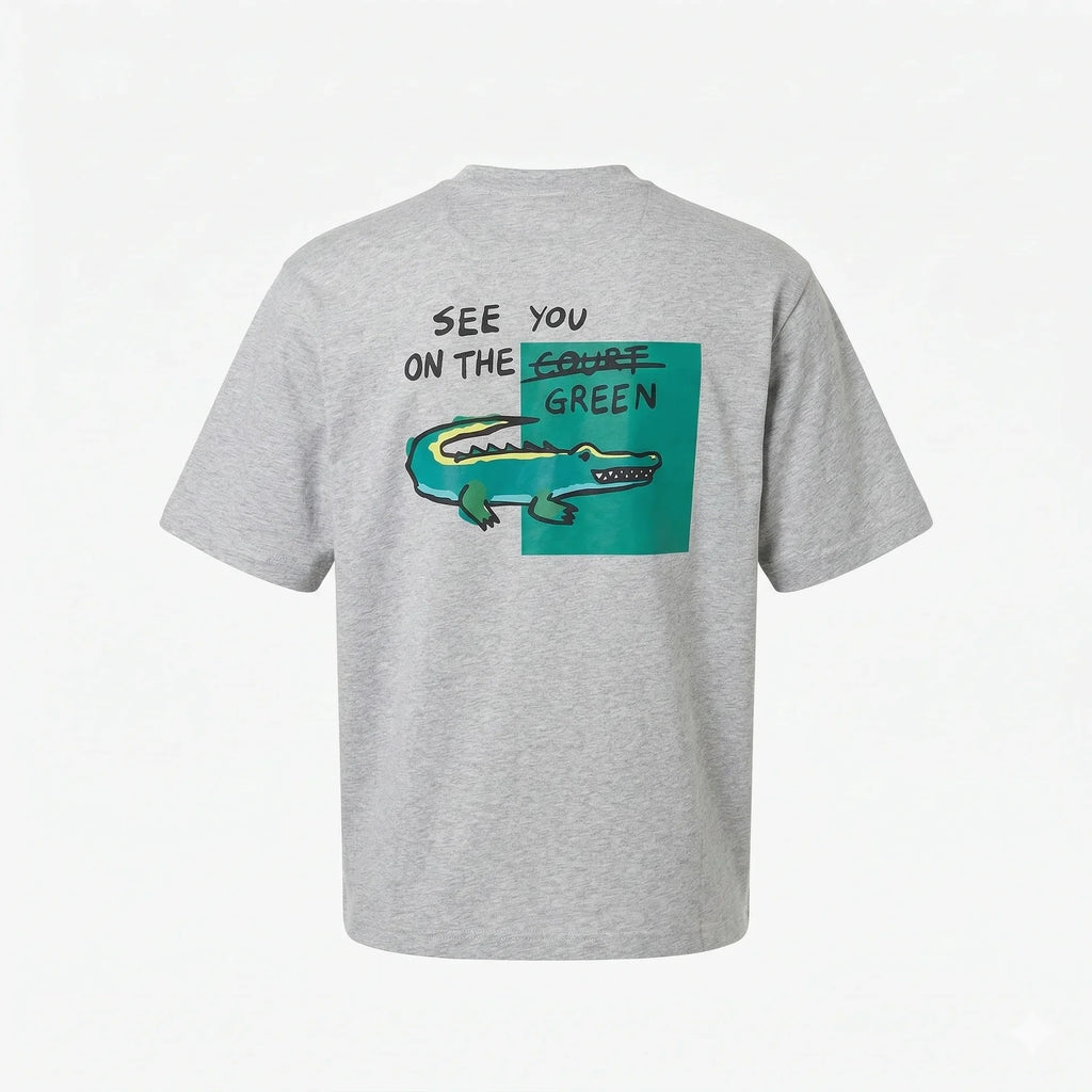 LACOSTE Misty Pebble Relaxed Fit Short Sleeve Graphic Tee
