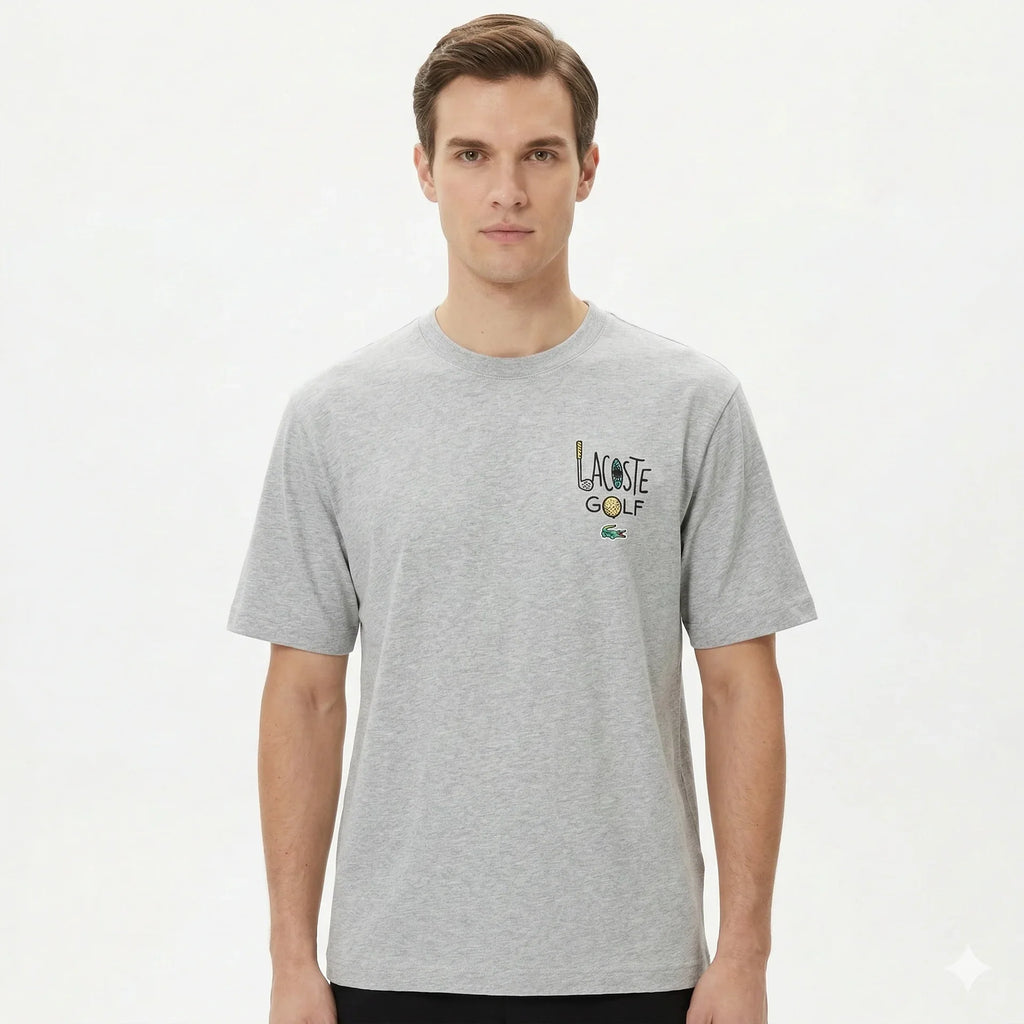 LACOSTE Misty Pebble Relaxed Fit Short Sleeve Graphic Tee