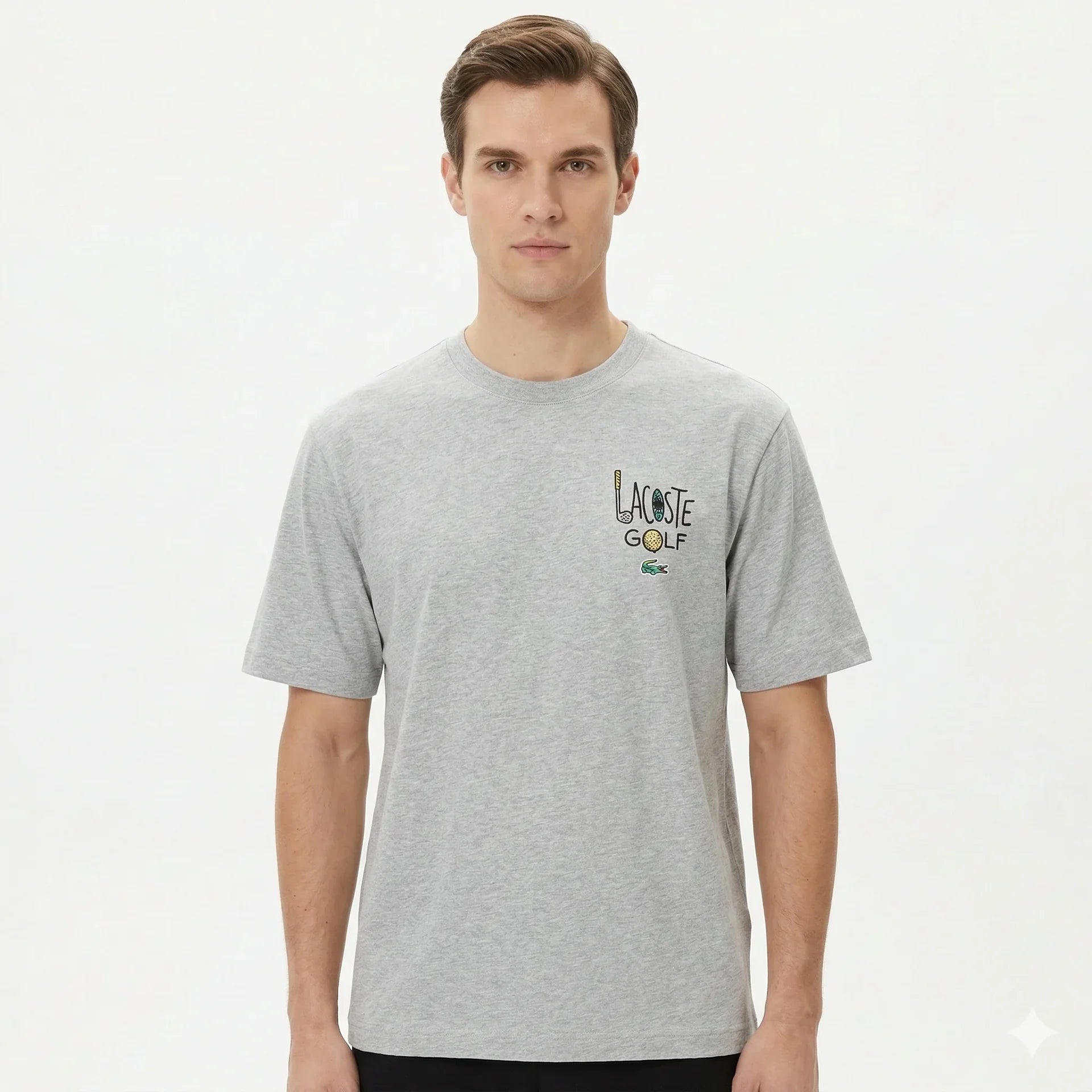 LACOSTE Misty Pebble Relaxed Fit Short Sleeve Graphic Tee