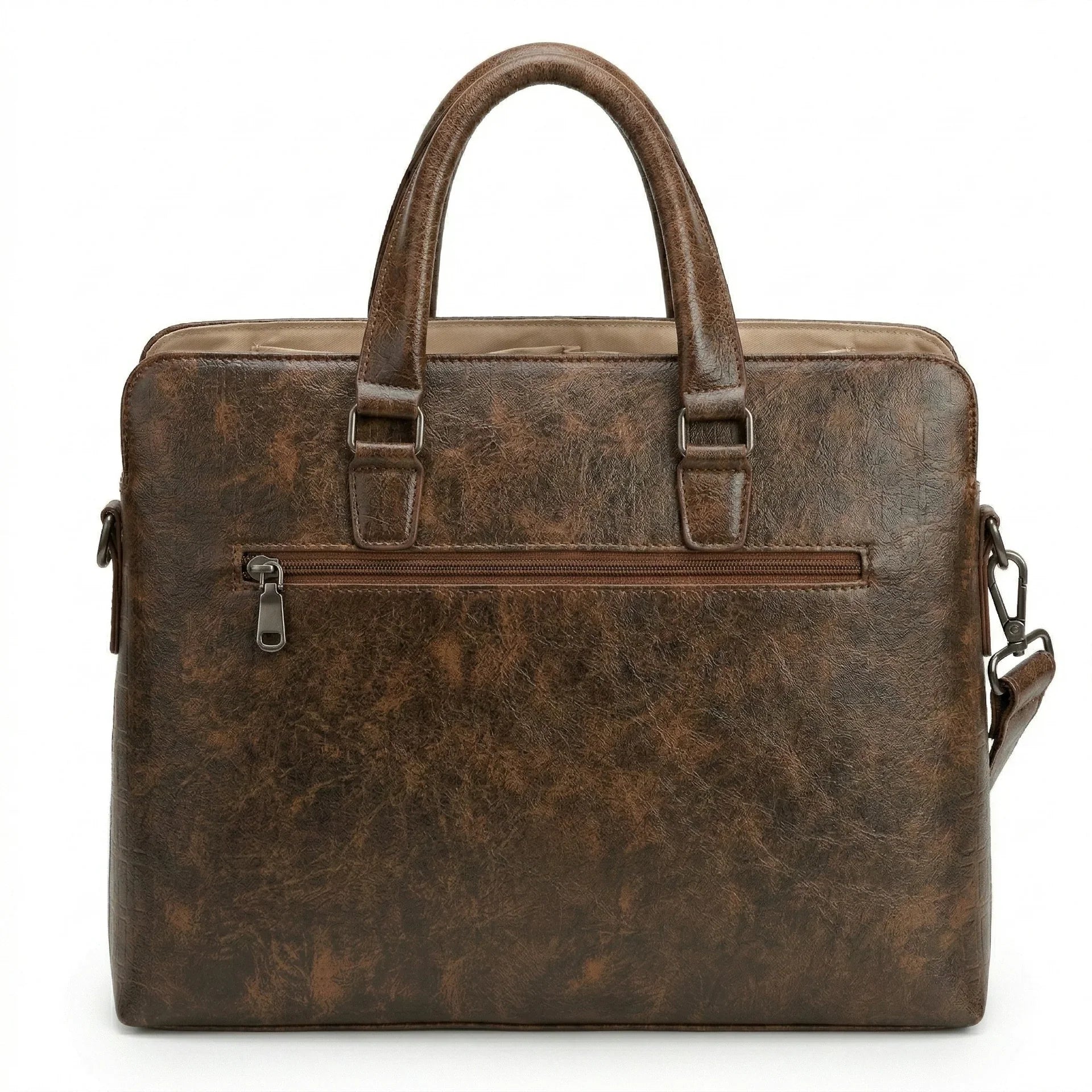 MONTBLANC Rustic Chestnut Luxe Textured Briefcase