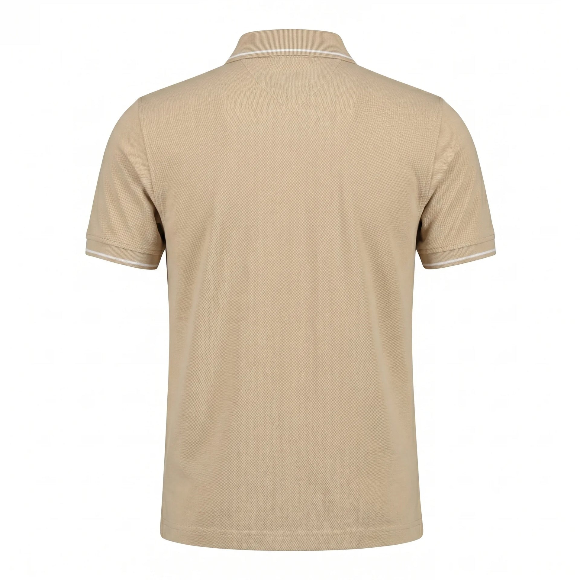Tommy Hilfiger Classic Fit Polo Shirt in Beige with Contrast Trim