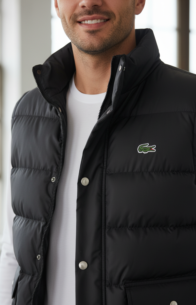 LACOSTE Twilight Ash Tailored Fit Puffer Vest