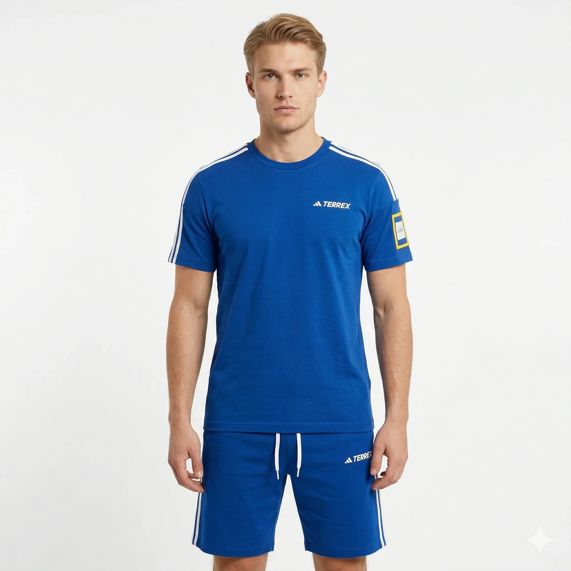 ADIDAS Terrex Relaxed Fit Mens Performance Lounge Set in Blue