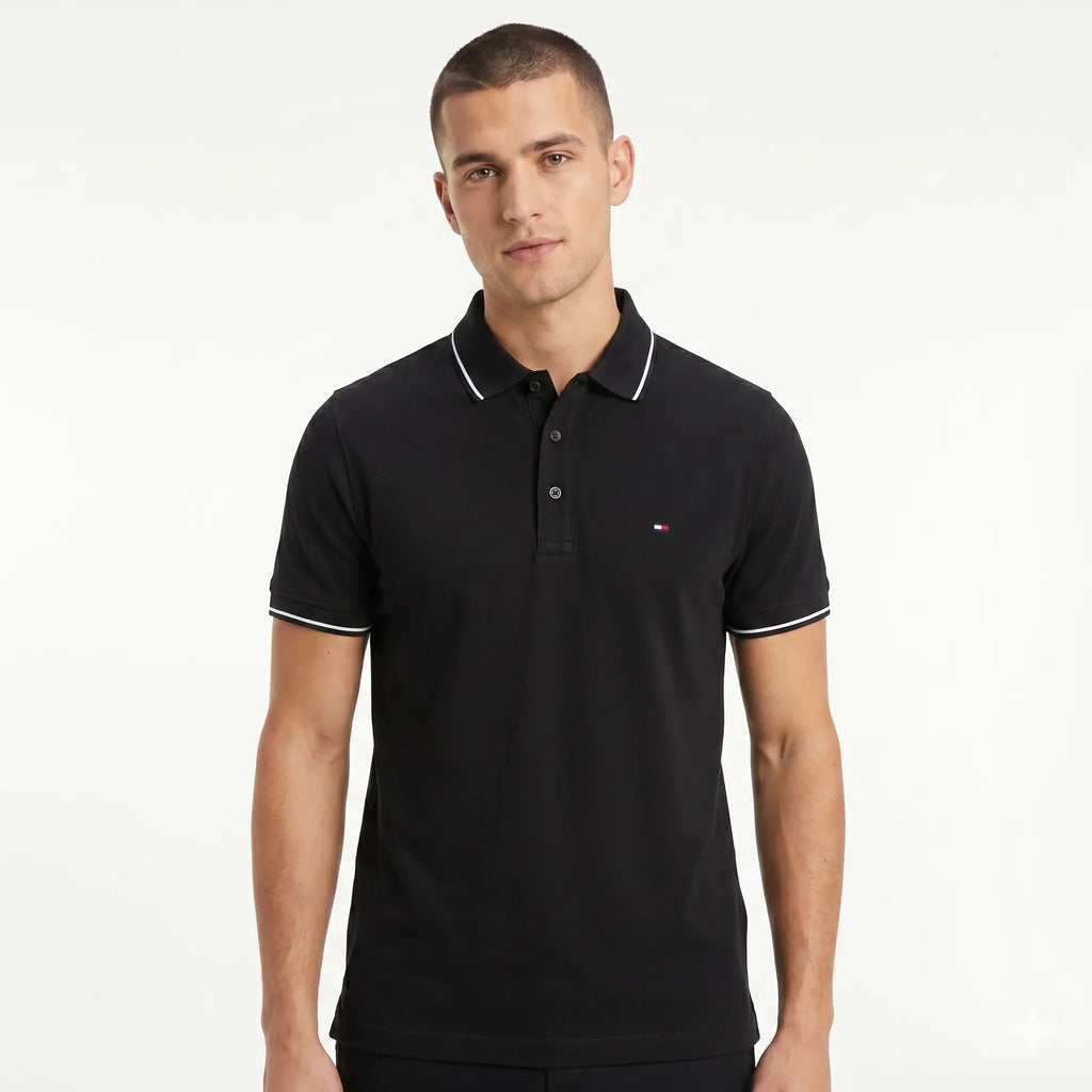Tommy Hilfiger Classic Fit Pique Polo Shirt with Contrast Trim